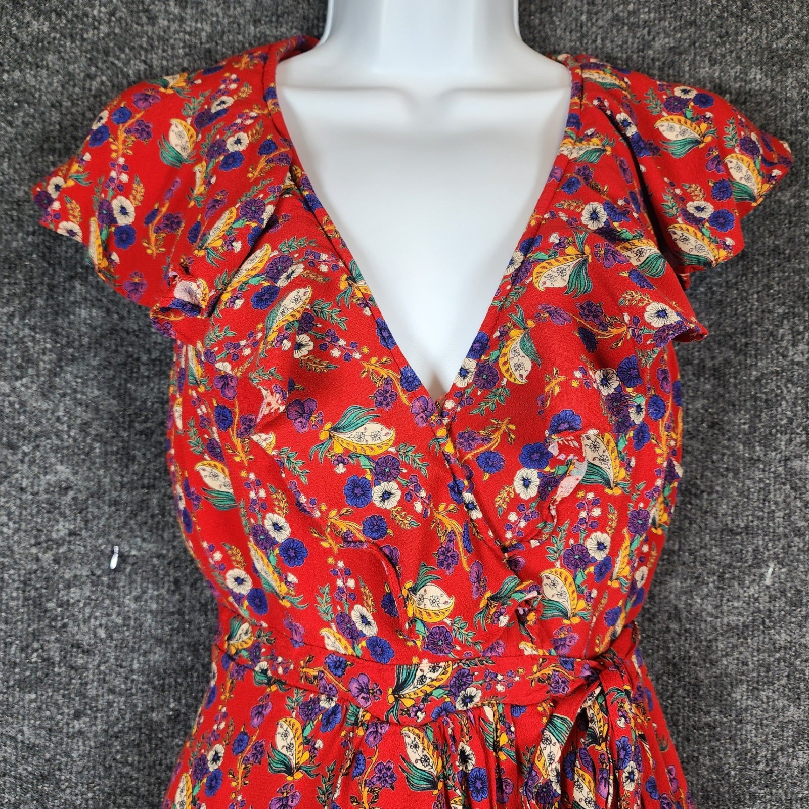 Maeve Anthropologie Womens Wrap Dress Size 8 Boho Floral Cottagecore