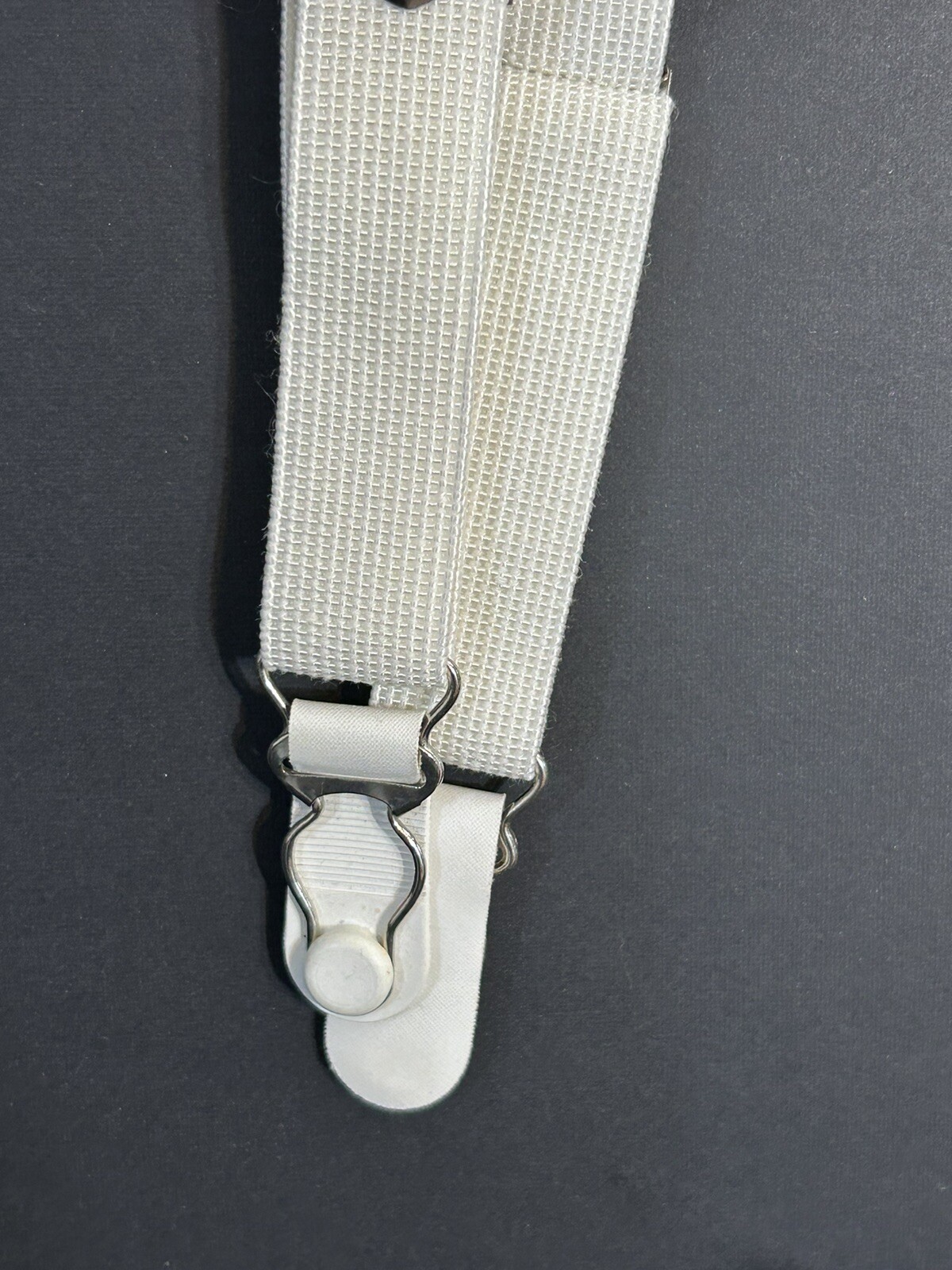 Vintage Myrna Step-In Barter Belt, Wht & Blue Lace Garter Belt, Thigh Highs