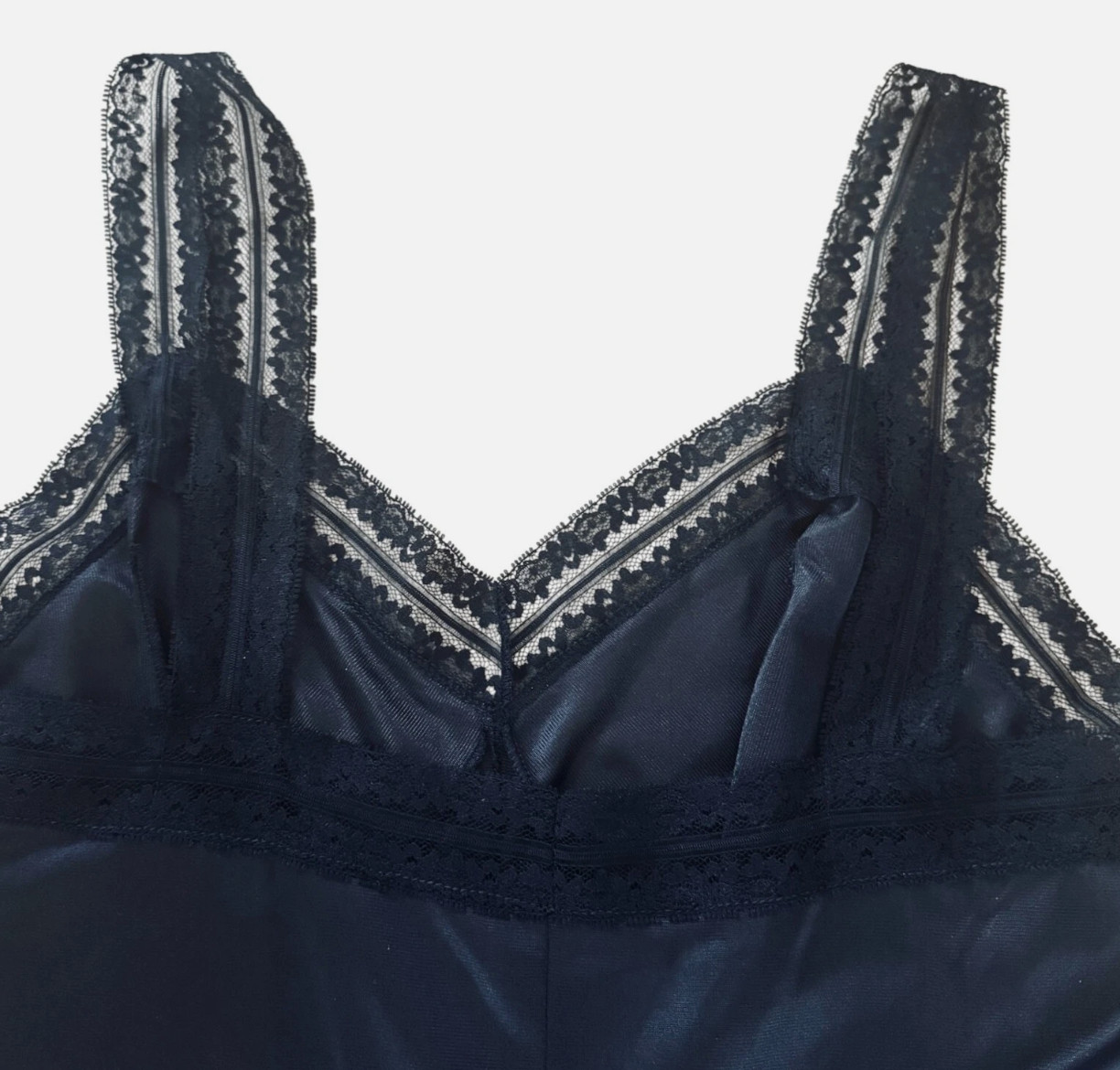 VTG 70’s Lingerie Jenelle of California Sz 34 Black Body Suit Teddy Lace Romper