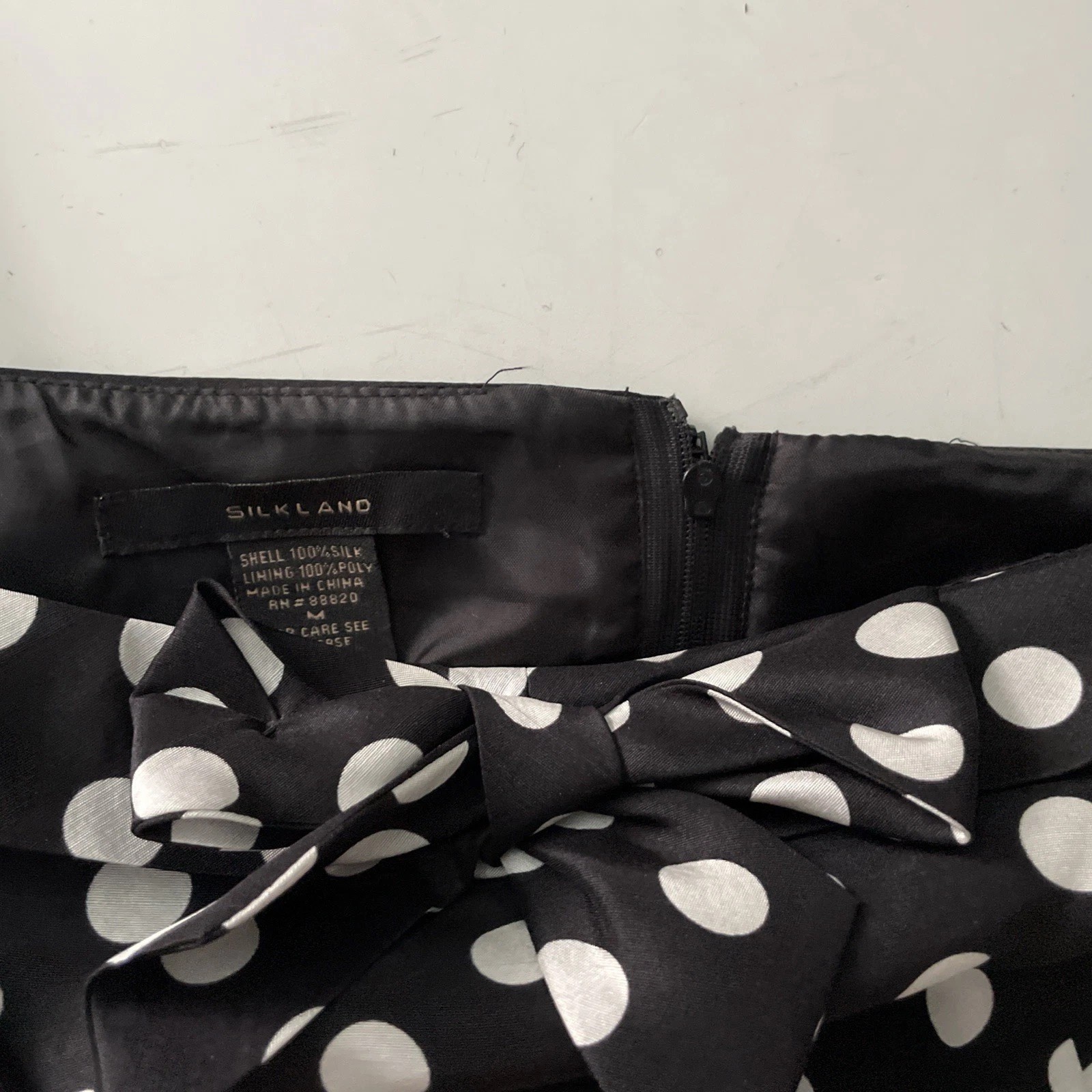 Vintage Silkland Blouse Top BlackWhite 100% Silk Tank Spaghetti Strap SzM
