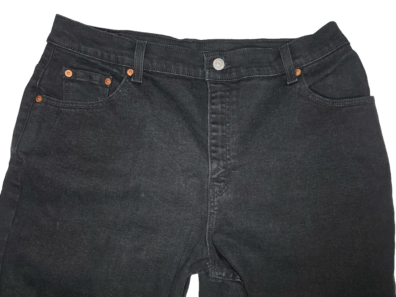 VTG Levi’s 550 Jeans Women’s 14 30×28 Black Relaxed Fit Tapered Leg Brazil 90s