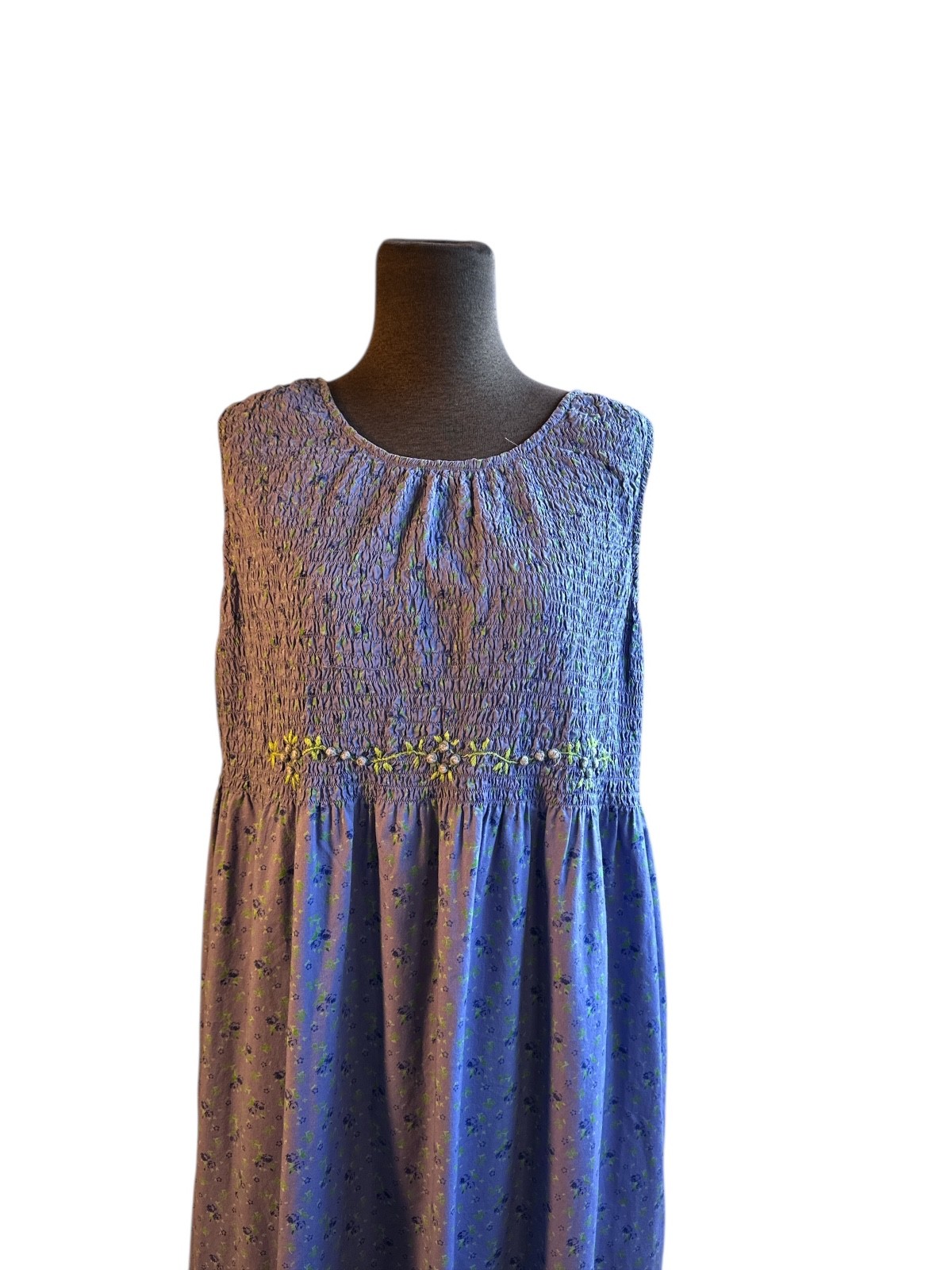 VTG 90s Y2K Pudding Shop Garden Cottage Core Prarie Jumper Maxi Dress 4 Pockets