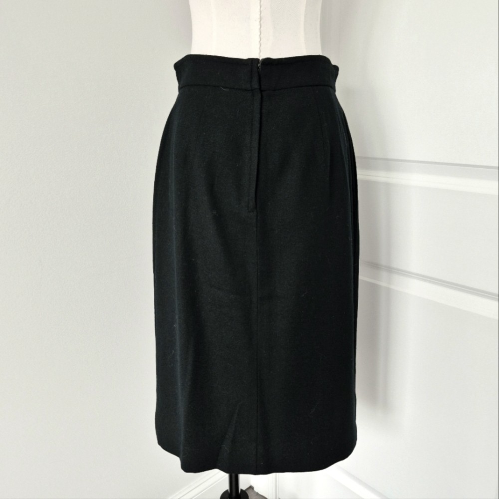 Vtg Christian Dior The Suit Black Wool Skirt Sz 14 Classic Fall Luxury Winter