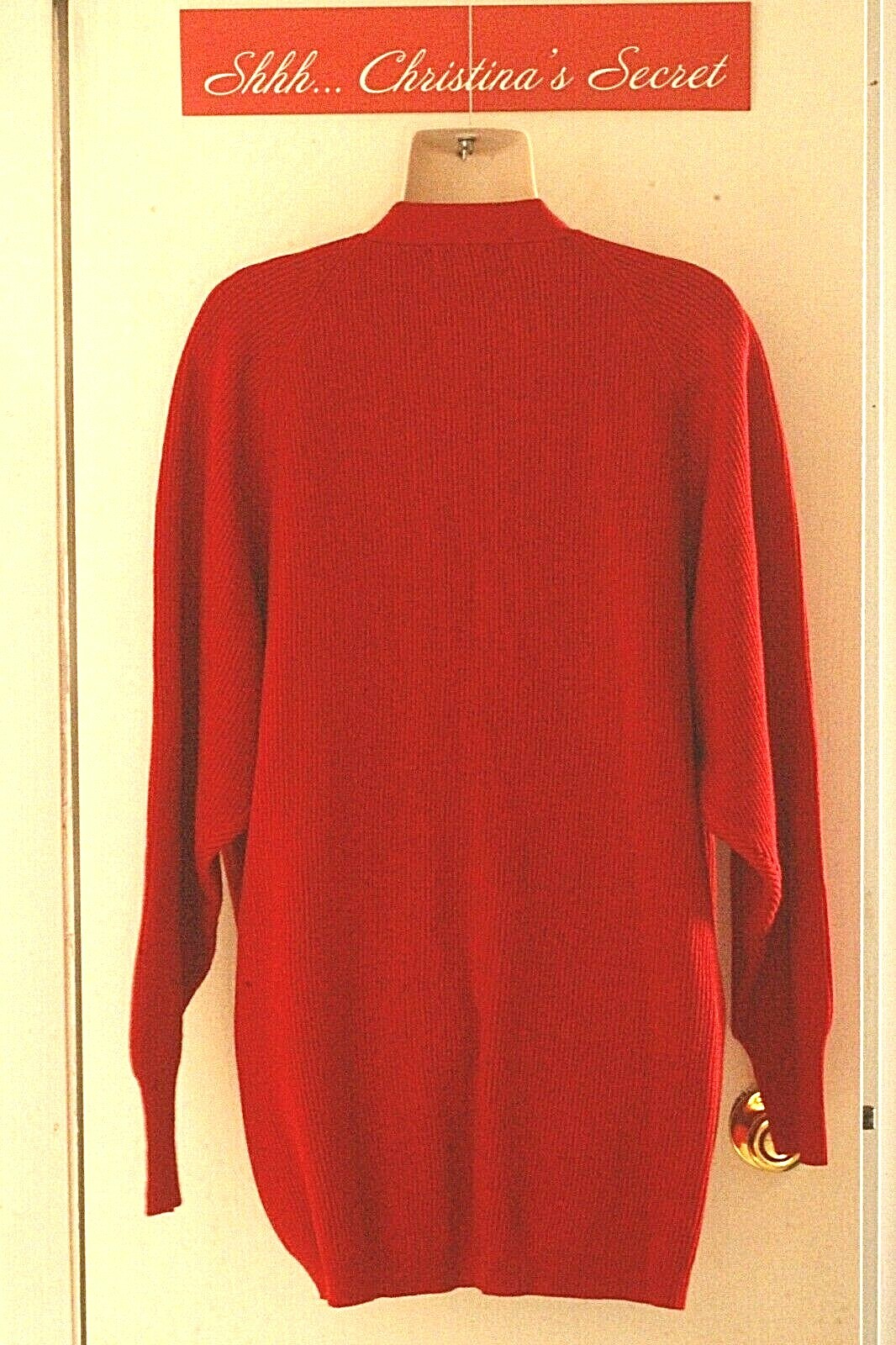 ESTATE VINTAGE PARTNERS MERVYNS Womens Cardigan Sweater Red Pockets Sz L *VG