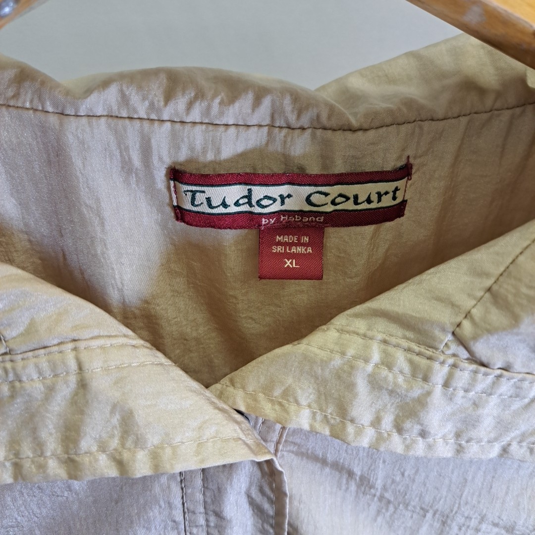 Tudor Court by Haband Jacket SZ XL Metallic Gold Windbreaker VTG 80’s 90’s