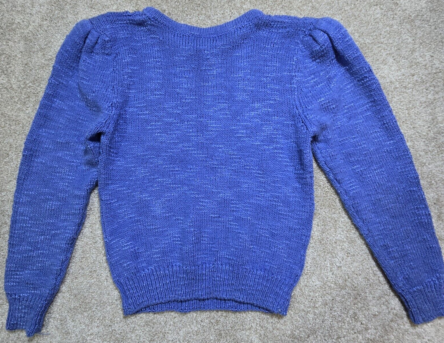 Spice of Life Vintage Blue Diamond Knit Sweater Long Sleeve Pullover Women’s M