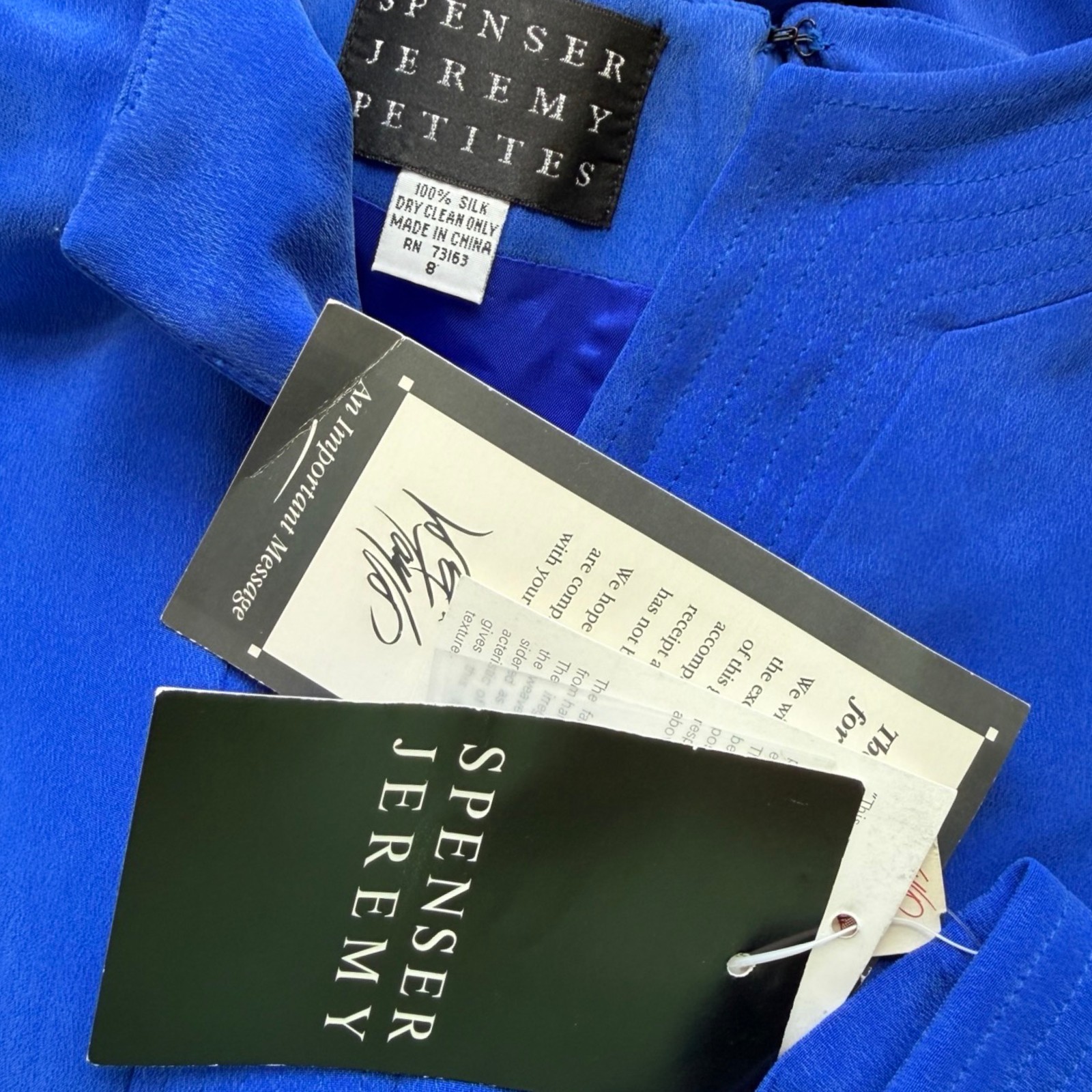 Vintage Sapphire Blue Silk Dress Size Medium 90s Frog Knit Shift Asian Style