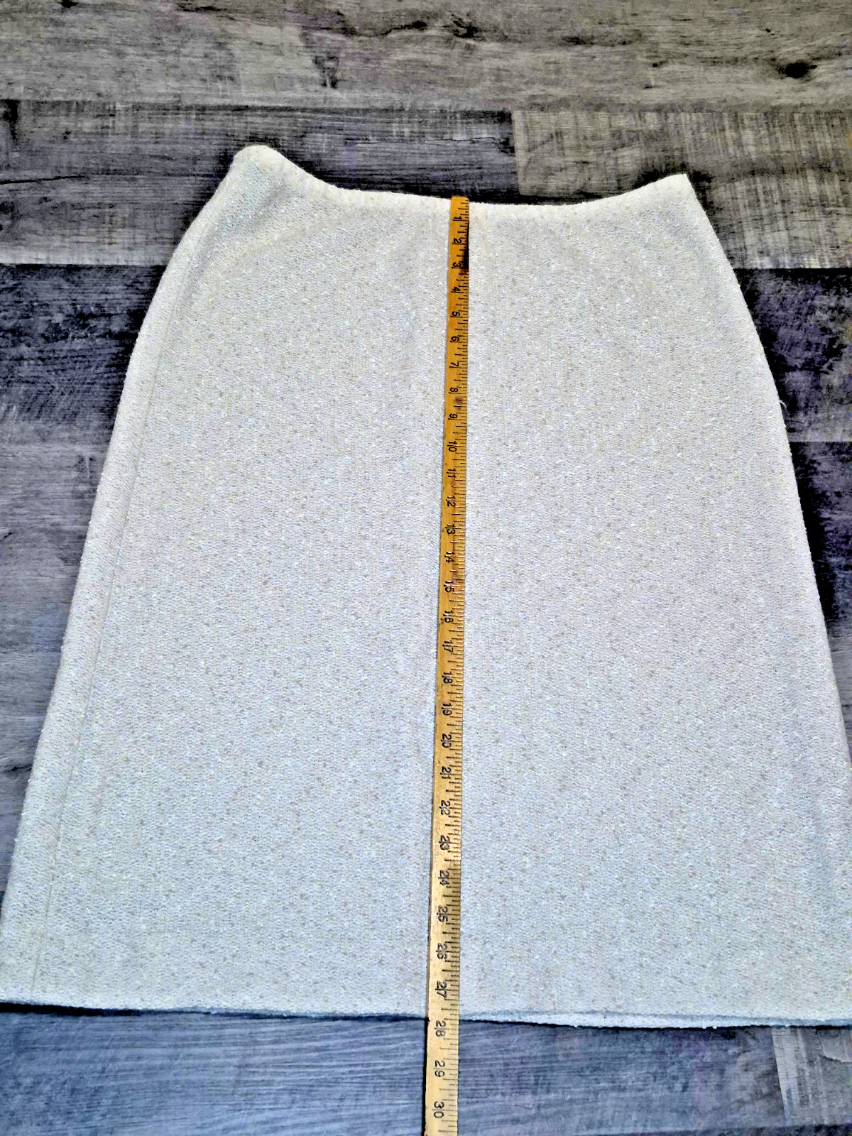 Vintage Leslie Fay My Latest 2-Piece Knit Set Cream Peplum Top Skirt 70s Boho
