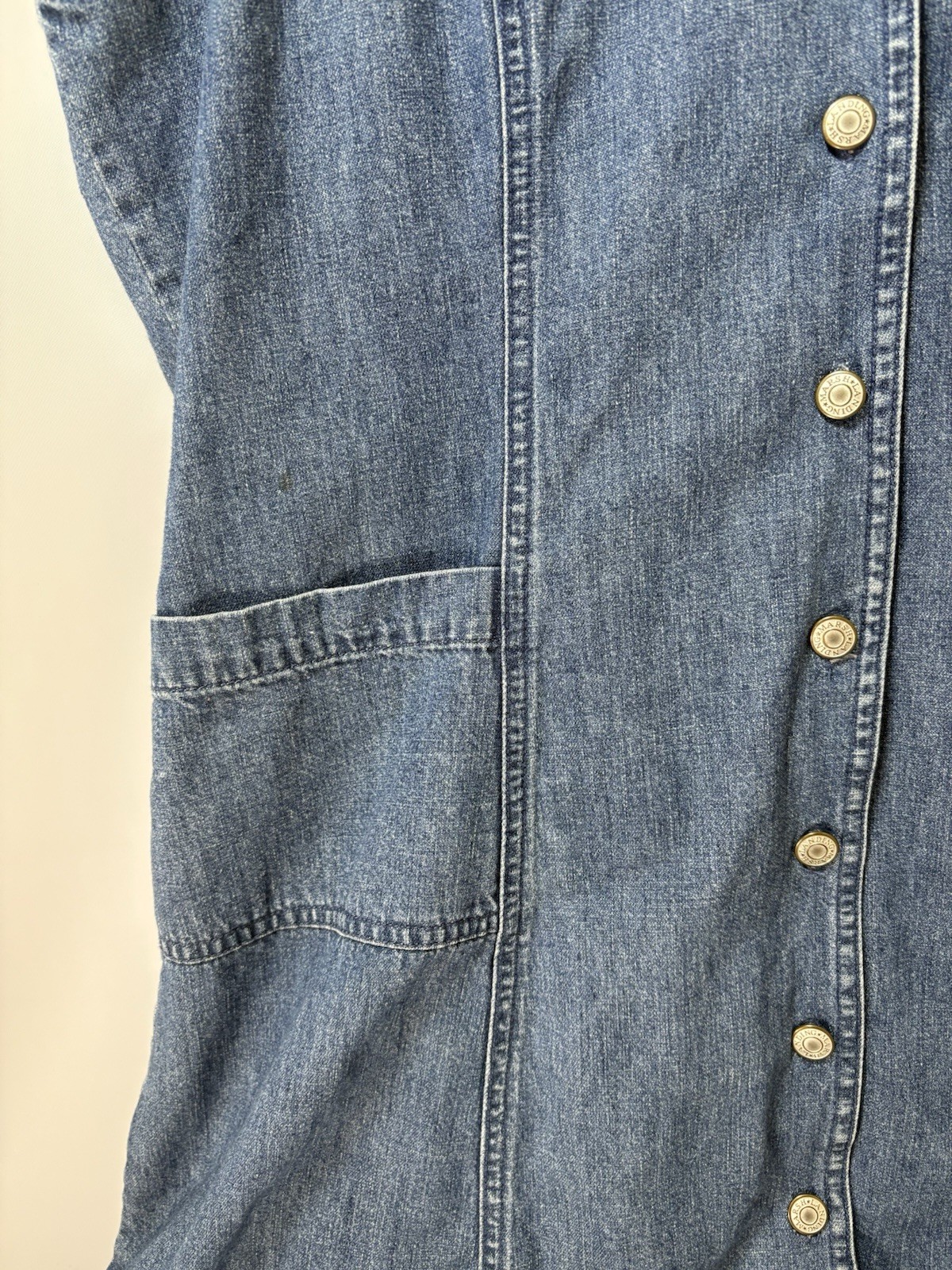 90s Marsh Landing Denim Dress Vintage Button Up 100% Cotton Women’s Petite M