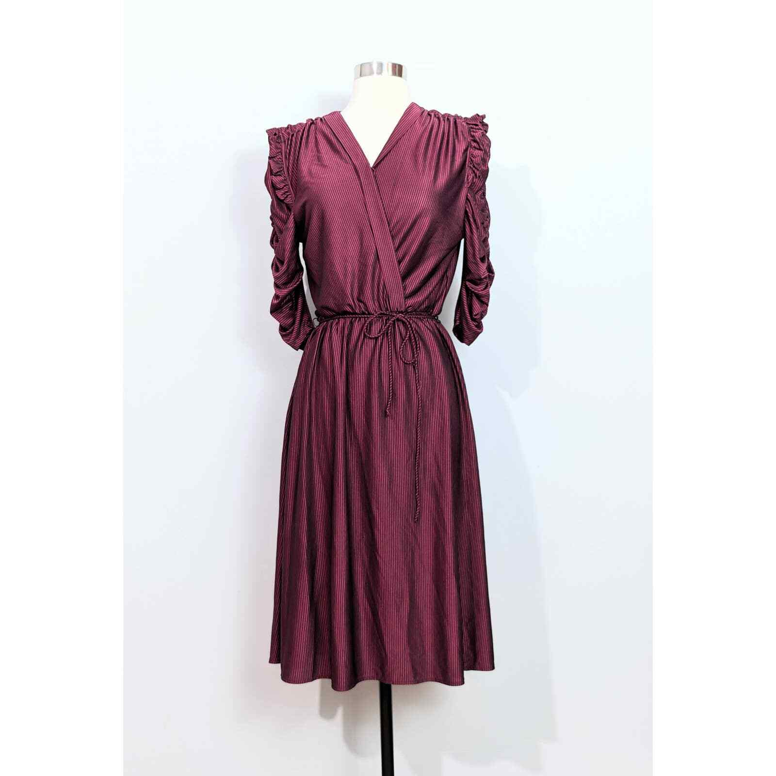 Diamond’s Run Red/Black Striped 80s Dress