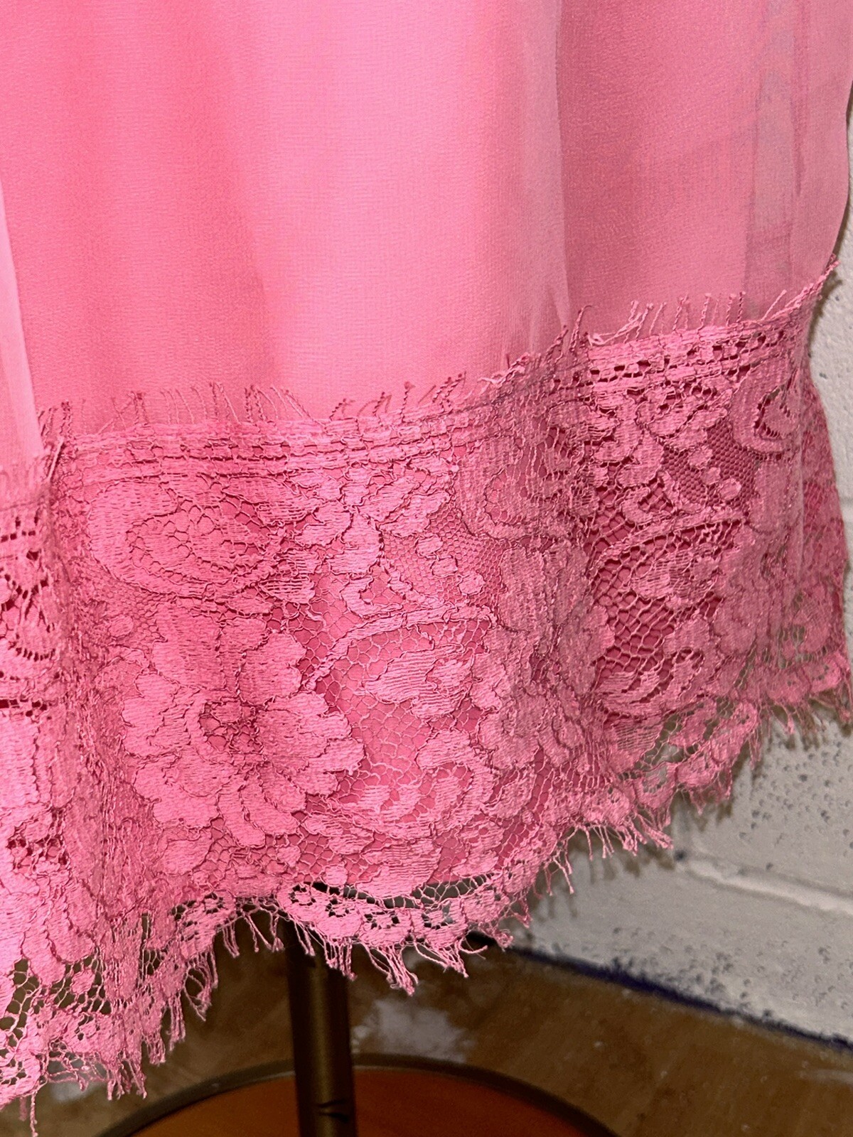 VTG Jc Penney Penny Pink 2 Piece Formal Raw Lace Dress Barbie NWT 80s 9/10 C1