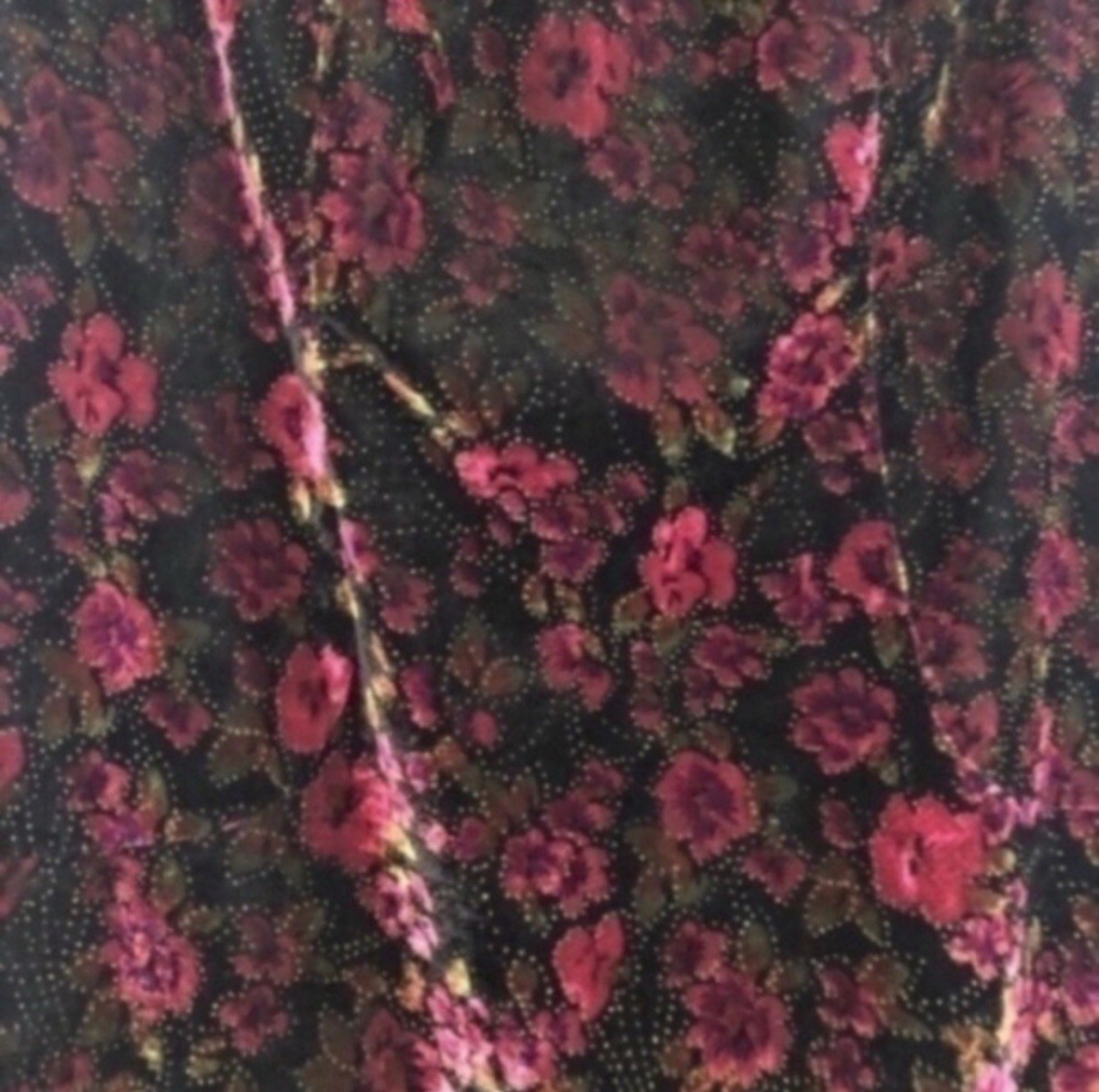Vintage Lisa Michaels Petite glitter and velvet dark floral dress size 10