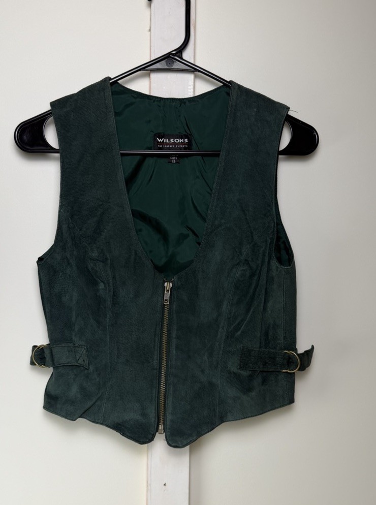 Vintage Wilson Leather 80s 90s Vest S Suede Leather XS Boho Western