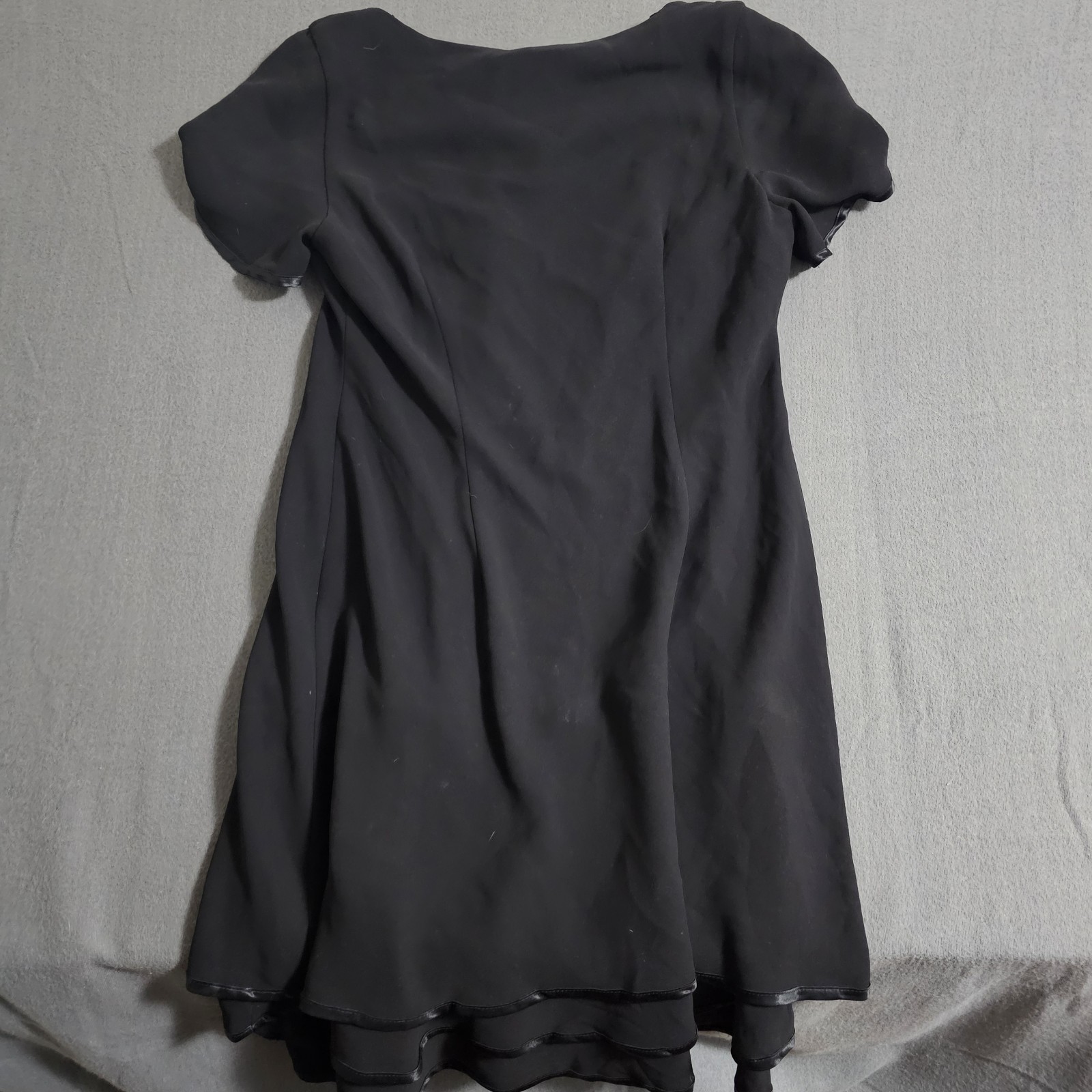 Vtg S. L. Fashions 14WP Black A-Line Dress
