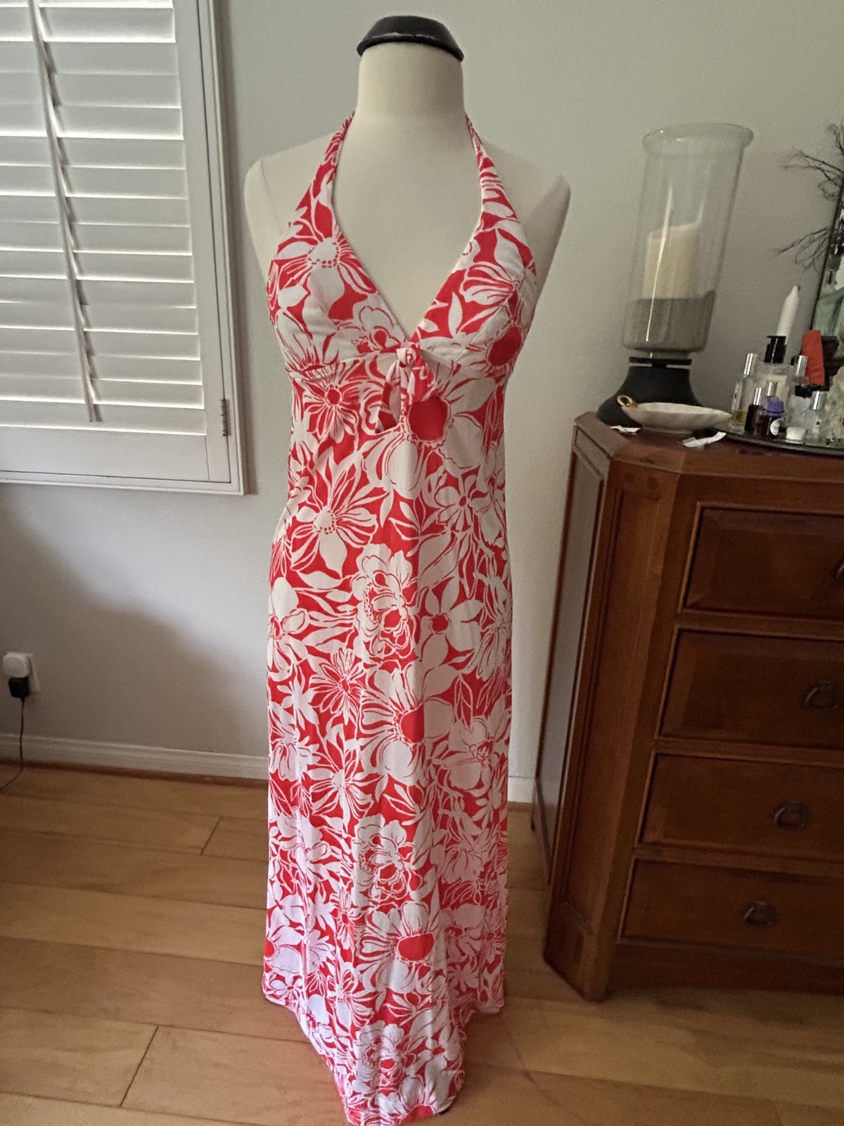 VINTAGE KAHALA HAWAIIAN MAXI HALTER DRESS 70’S-80’S SIZE SMALL