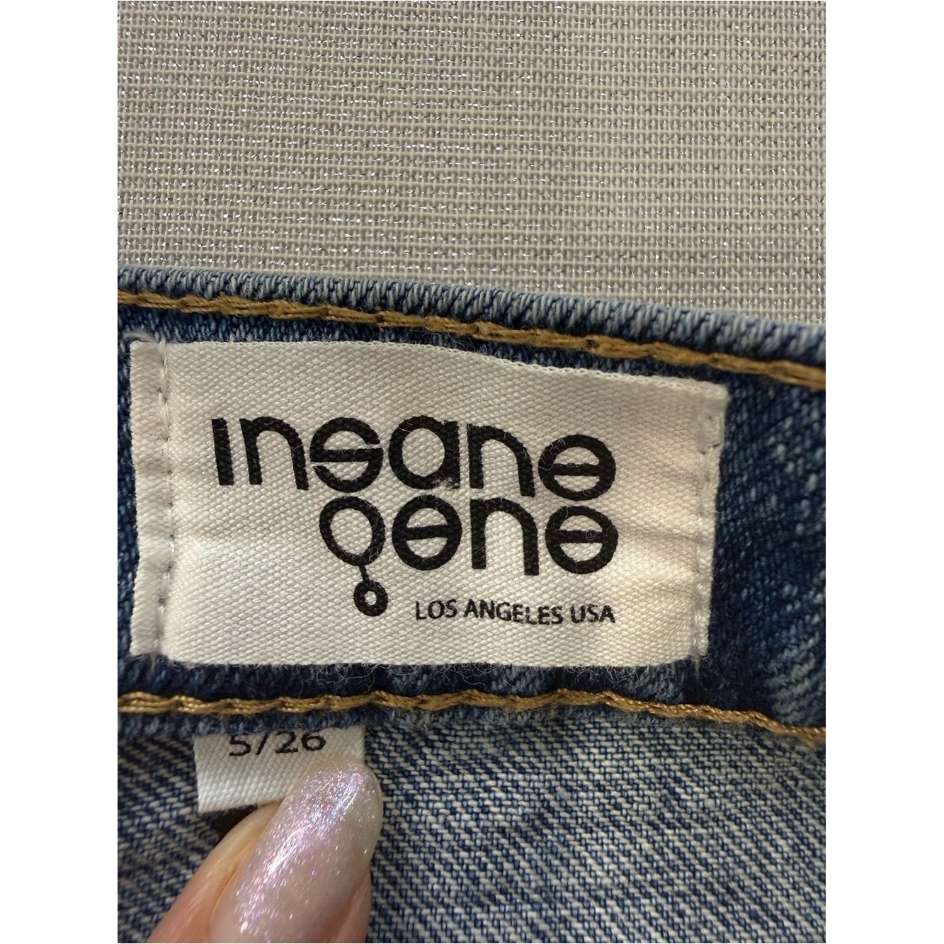 Insane Gene Two-Tone Denim Wide Leg Jeans – Blue Womens Size 26 / 5 90s Y2K