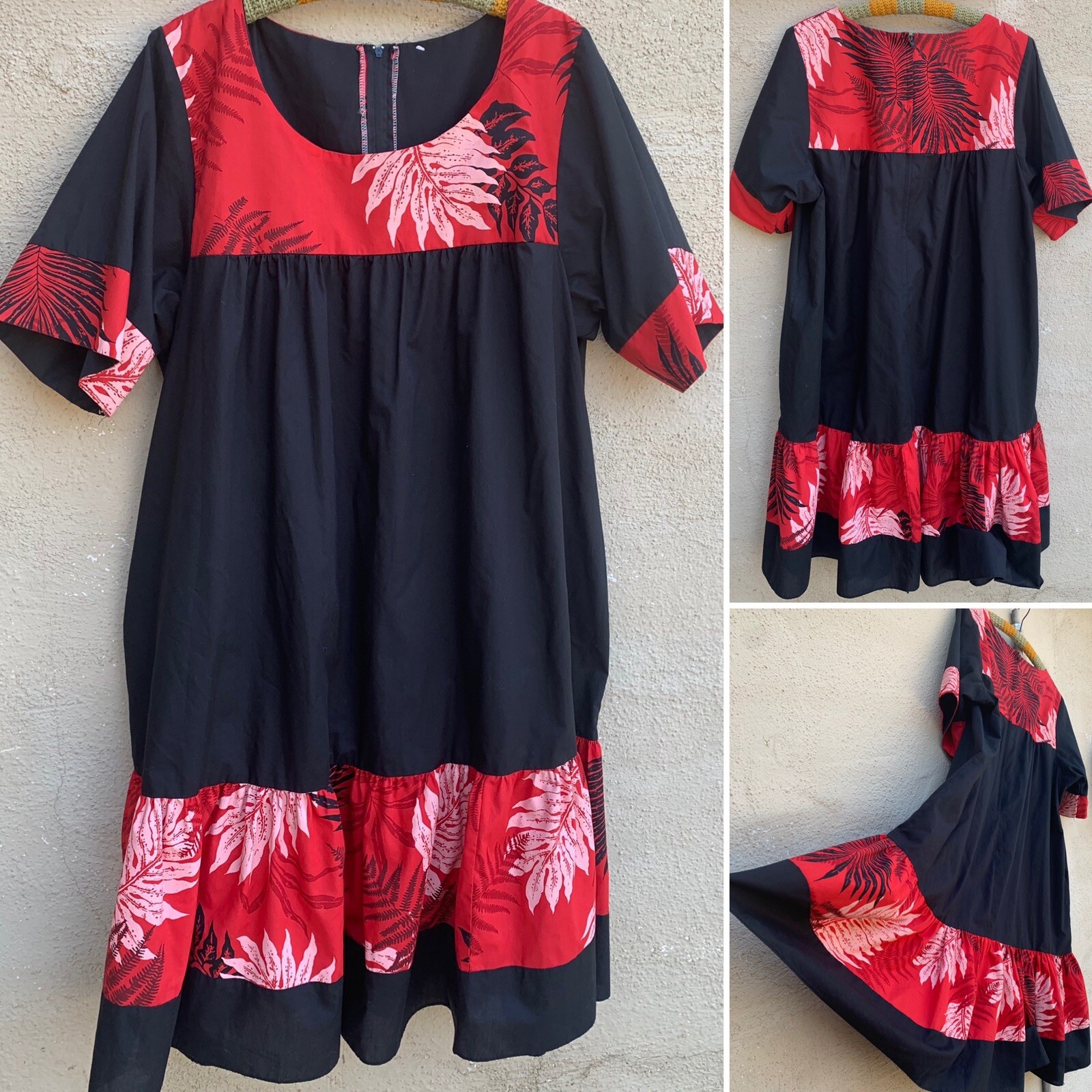 RHC Made In Hawaii Hawaiian Dress Muu Muu tikis aloha L ? See Measurements