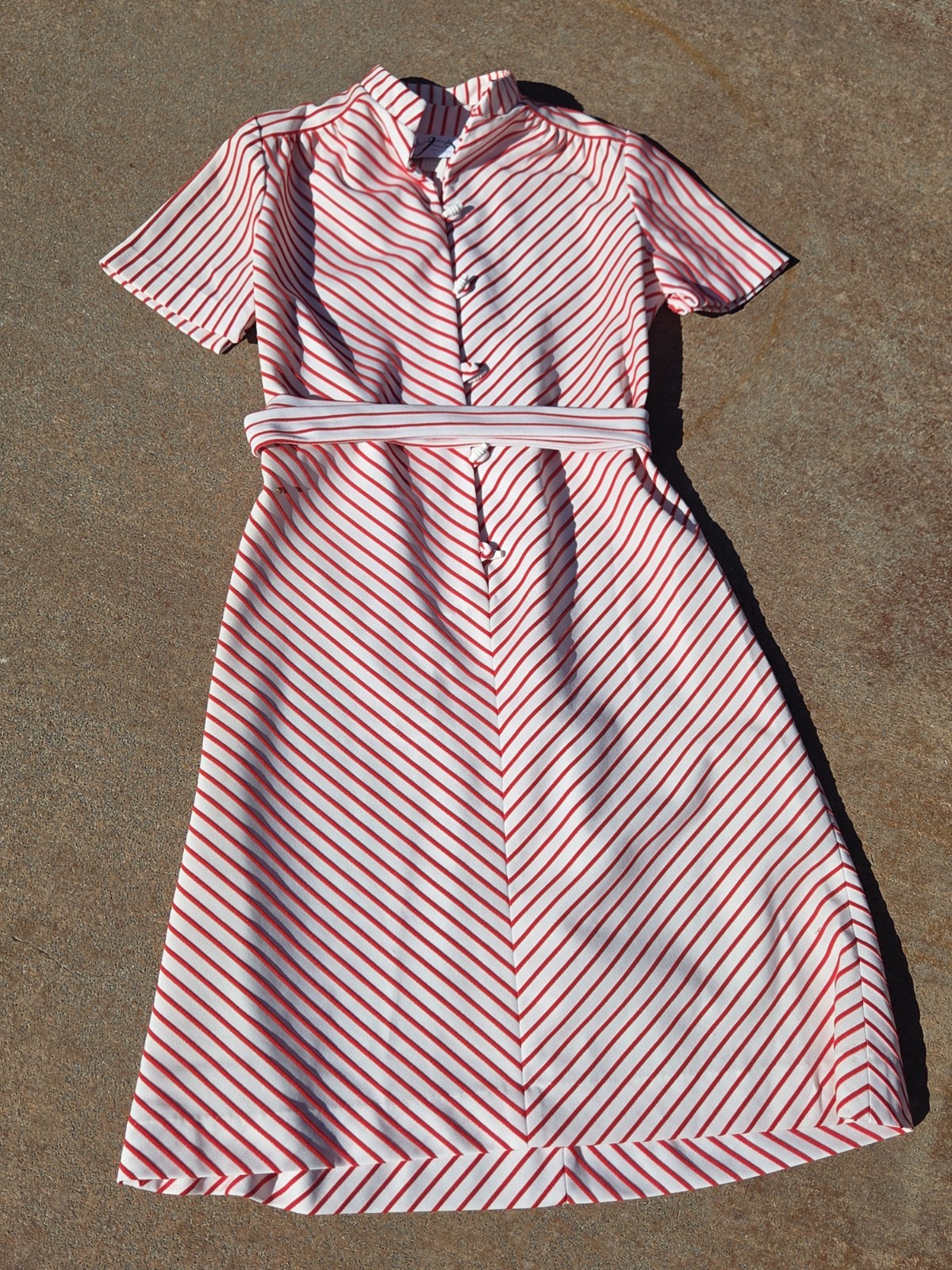 Vtg 60s Mr Jack Dallas White & Red Romantic Classy Pleated A Line Dress W Belt