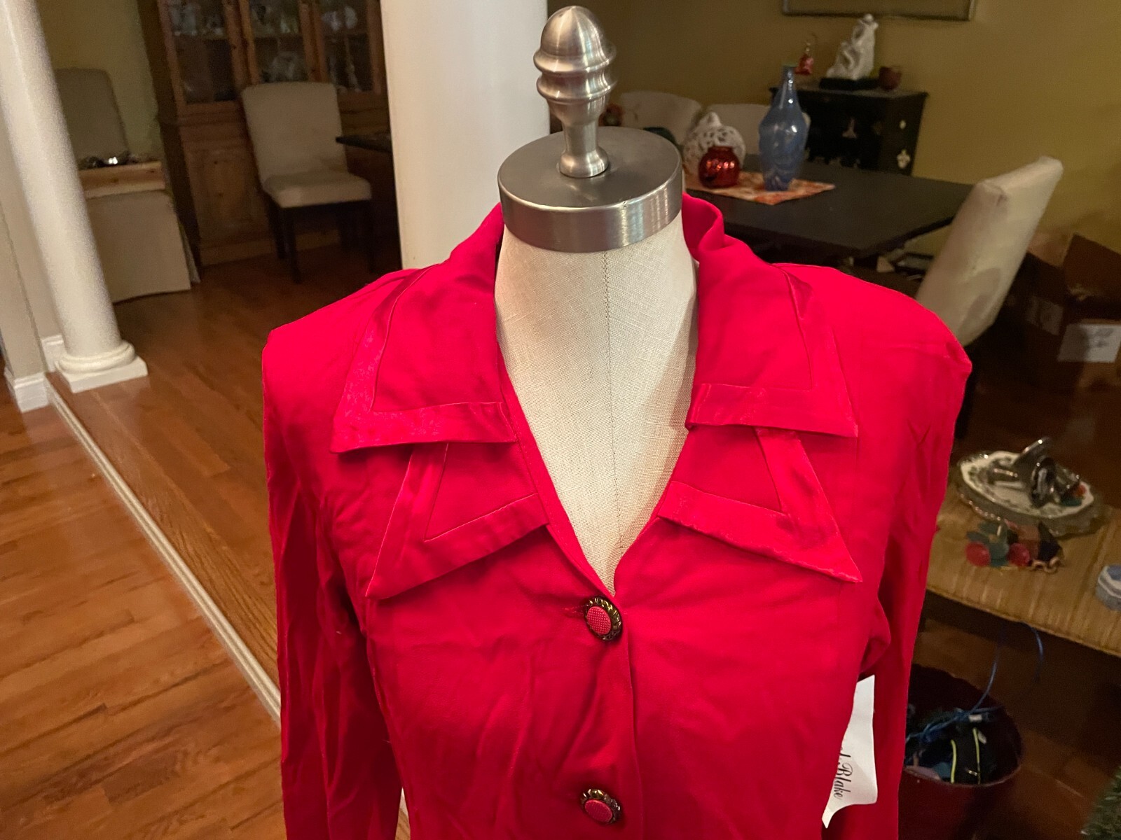 Vintage Michael Blake 2 Piece Suit sz 10 Red pant suit 80s 90s Shoulder Pads