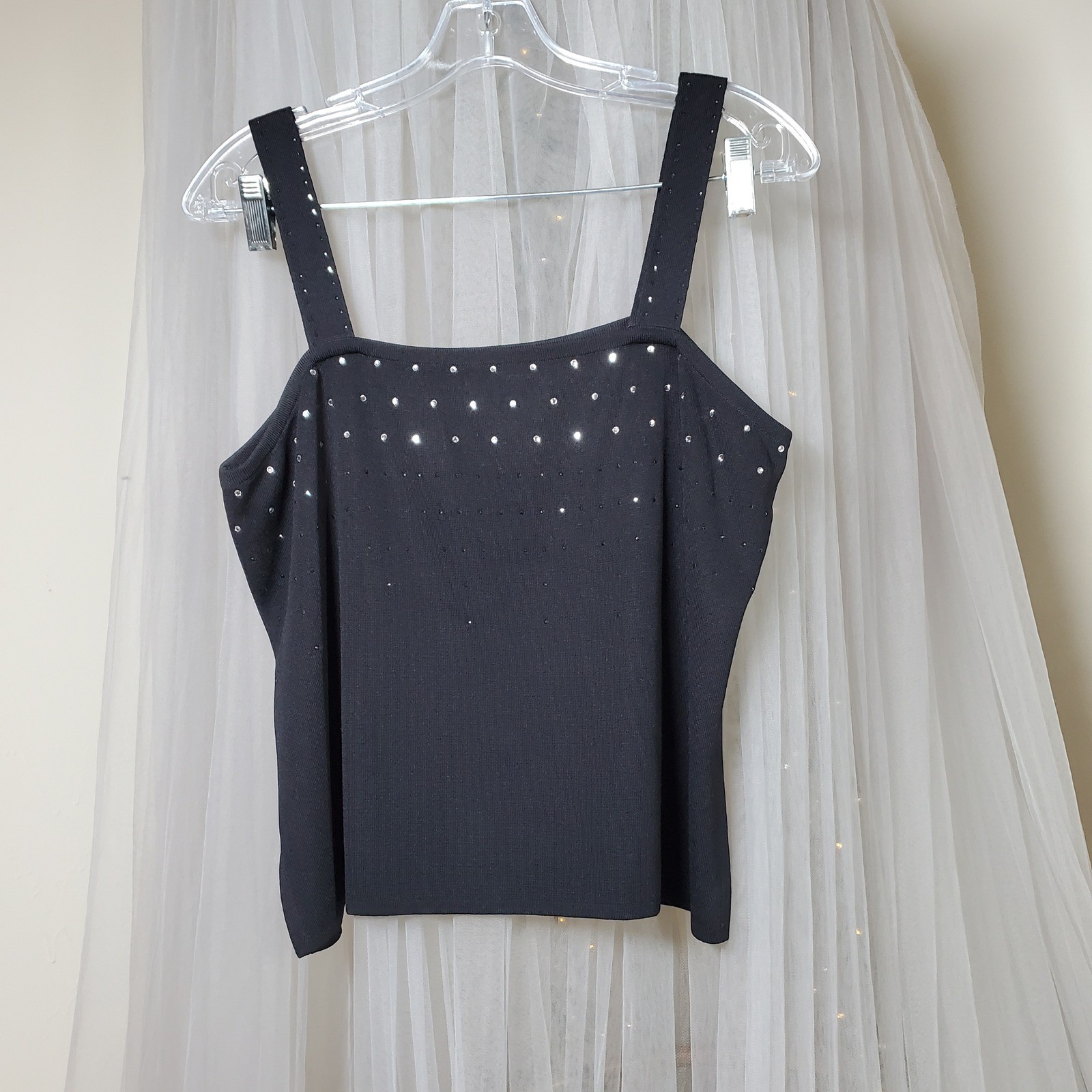 Vintage Misook Old Money Mob Wife Tank Top Coastal Grandmacore Size L Designer
