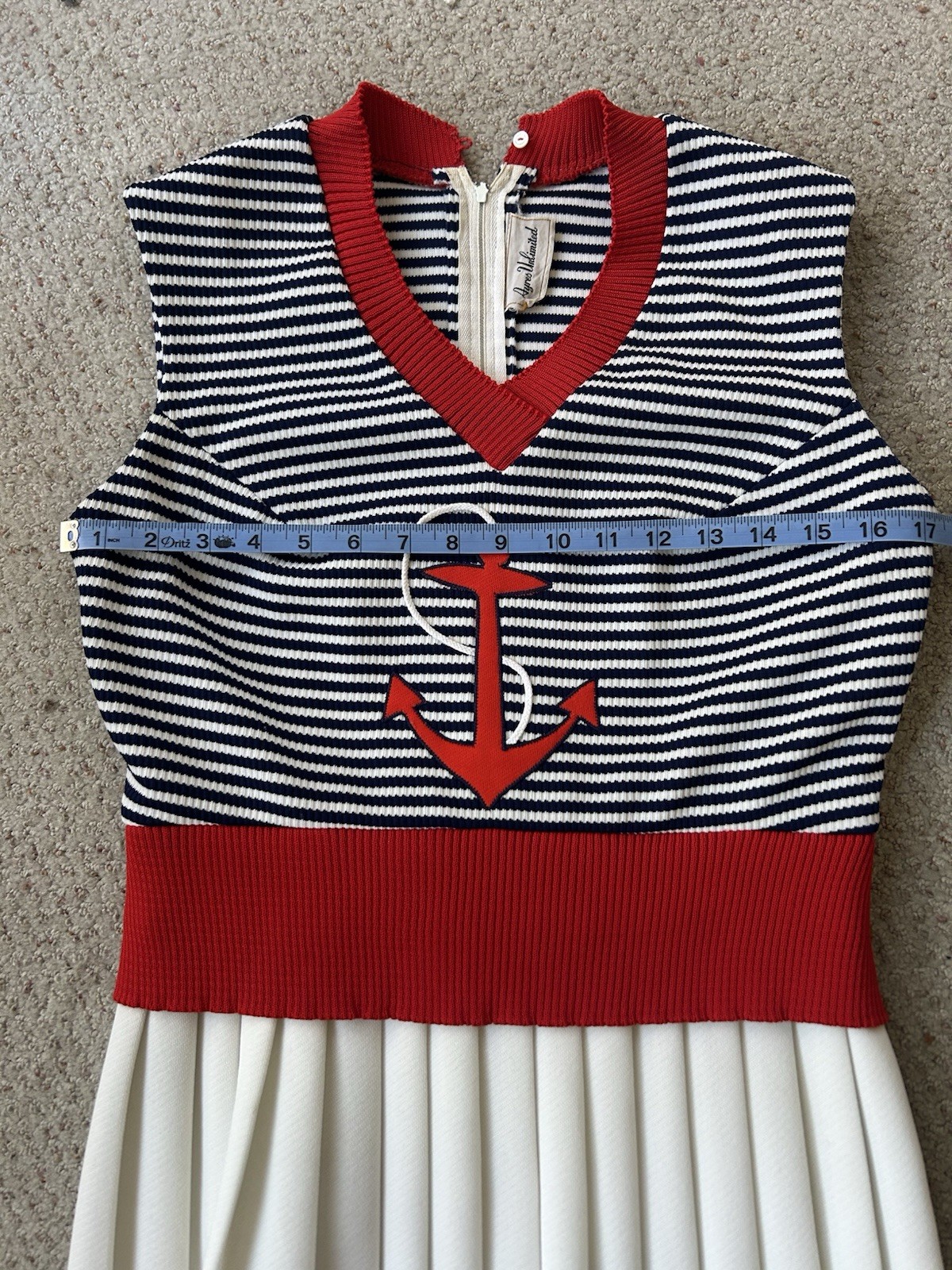 Vintage Ayer’s Unlimited Woman’s Nautical Dress Patriotic Holiday Yacht Wear