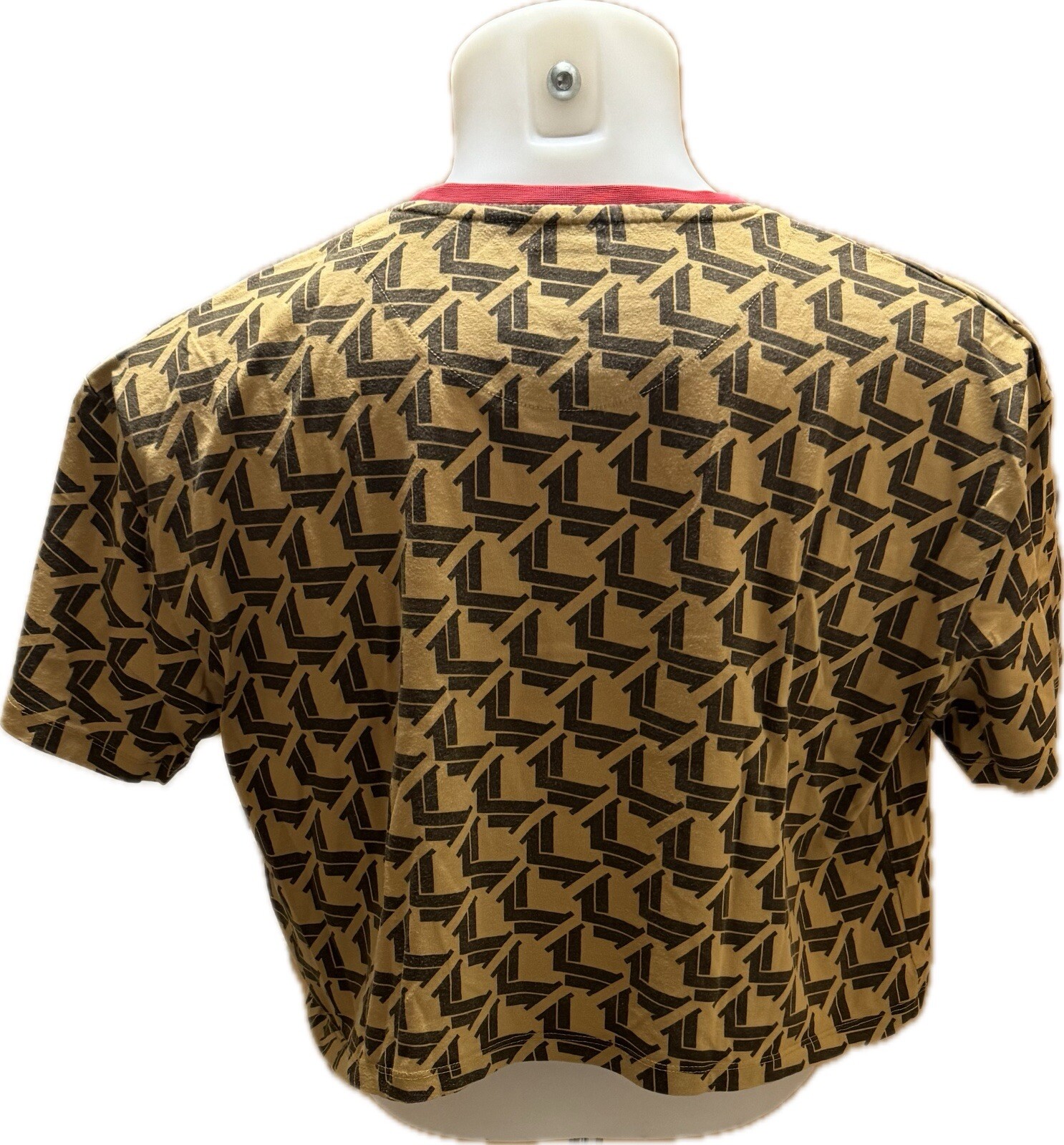 Karl Kani T-Shirt Size L Womens Yellow Tummy Free Pullover Sweatshirt Polo Luxury Classy