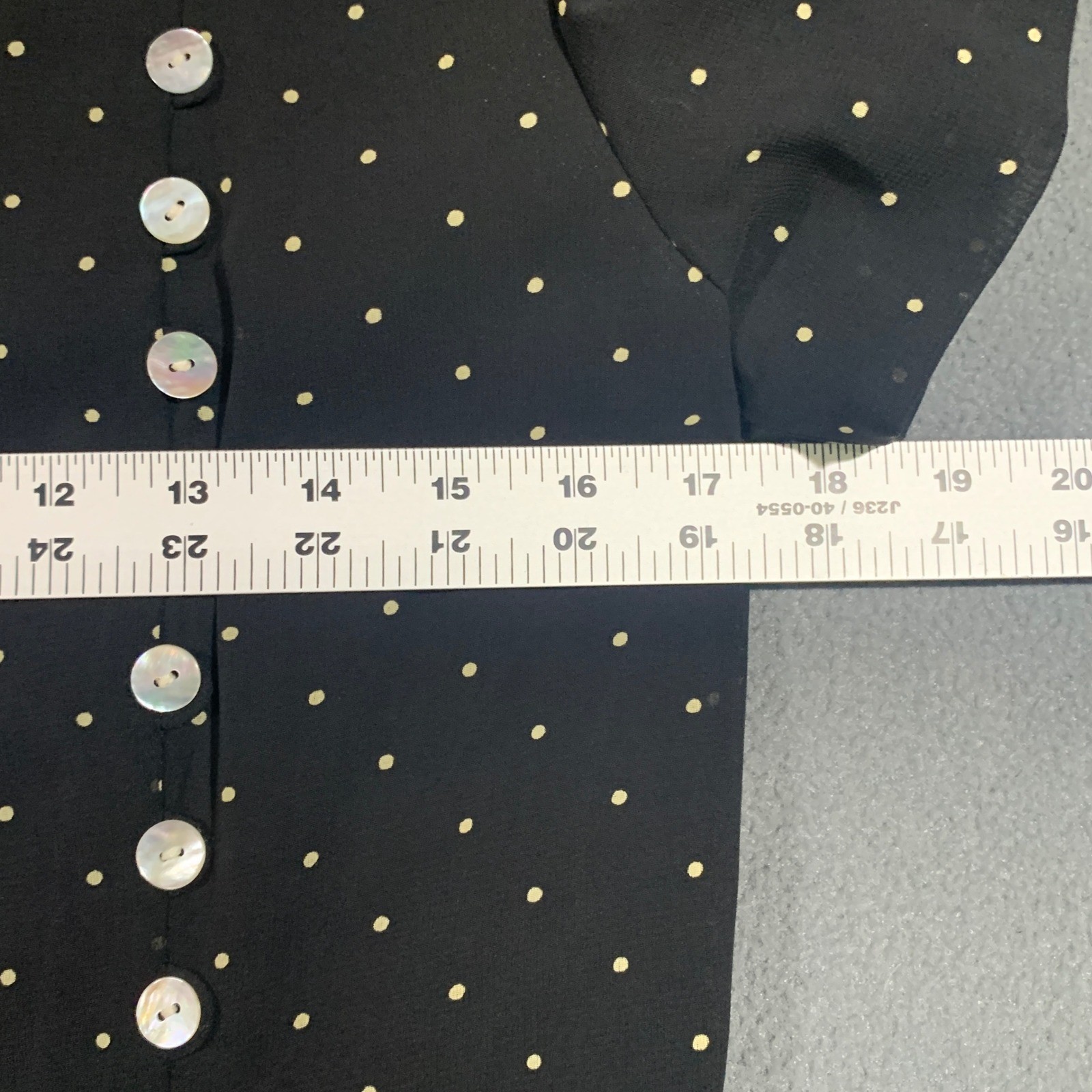 Cynthia Howie for Maggy Boutique Polka Dot Maxi Dress Black Pearl Buttons Size 8