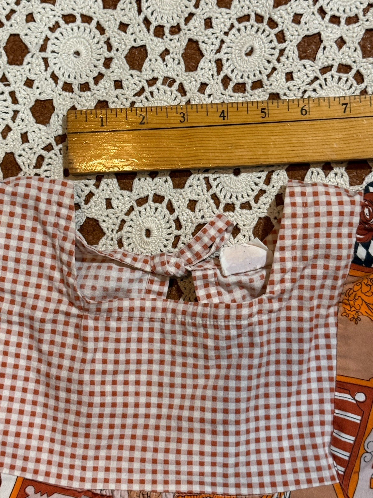 Design House Japan Vintage 70s Vegetables Mod Artist Smock Apron Shirt Hippie