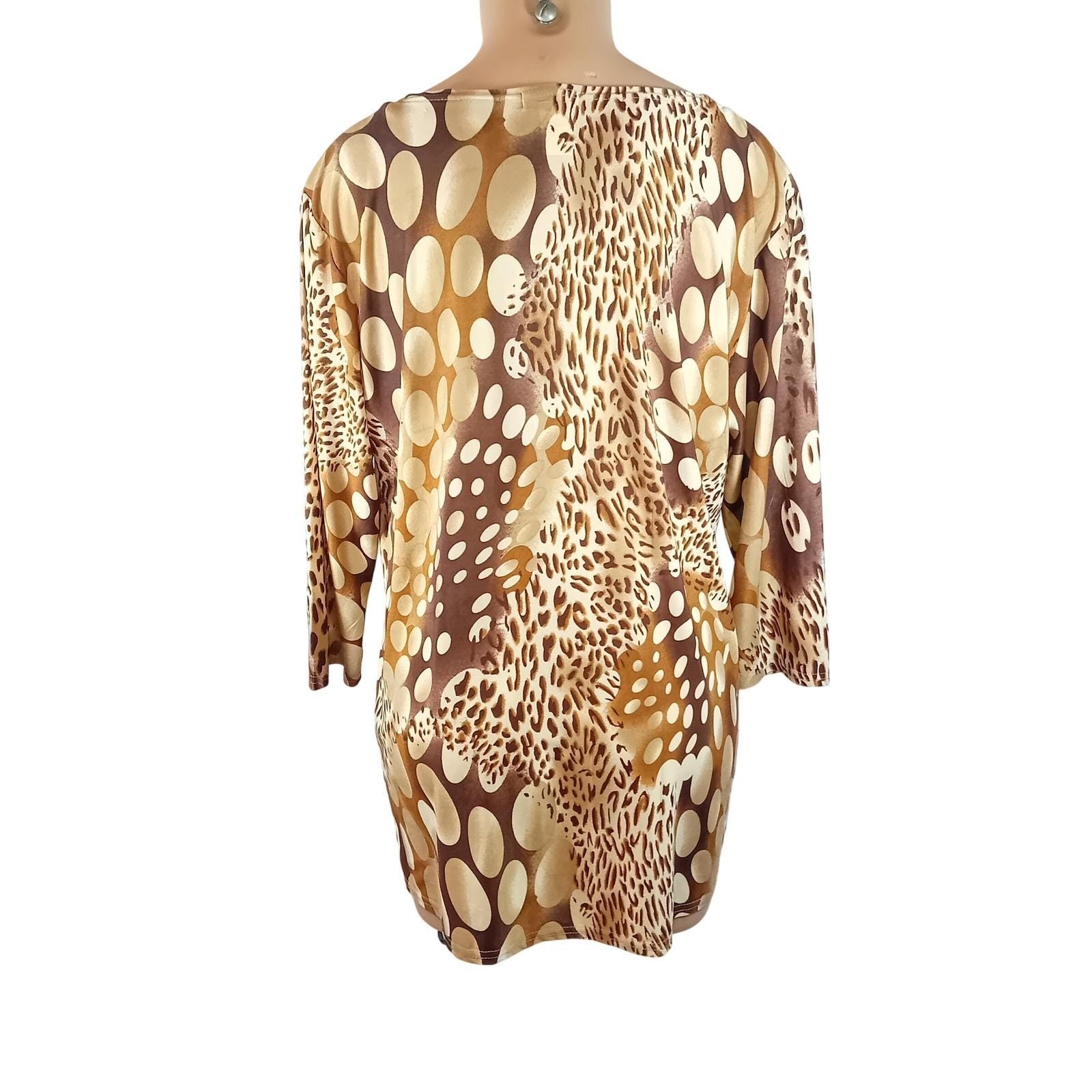 Vintage Y2K Plus Size C.O.C. Animal Print Tunic Maximalism Bohemian Casual 2XL