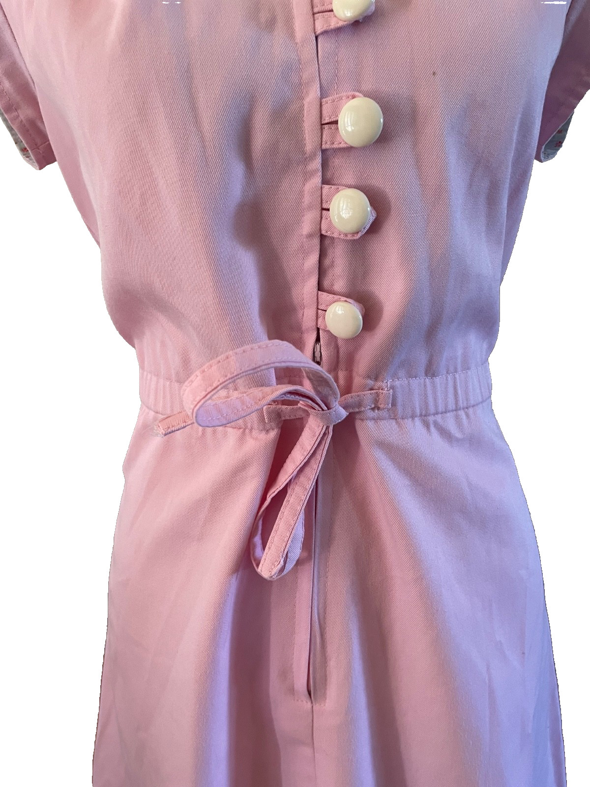 Scharade for Katies Dress VINTAGE Size 12 / 14 Pink Drawstring Buttons Zip F&F