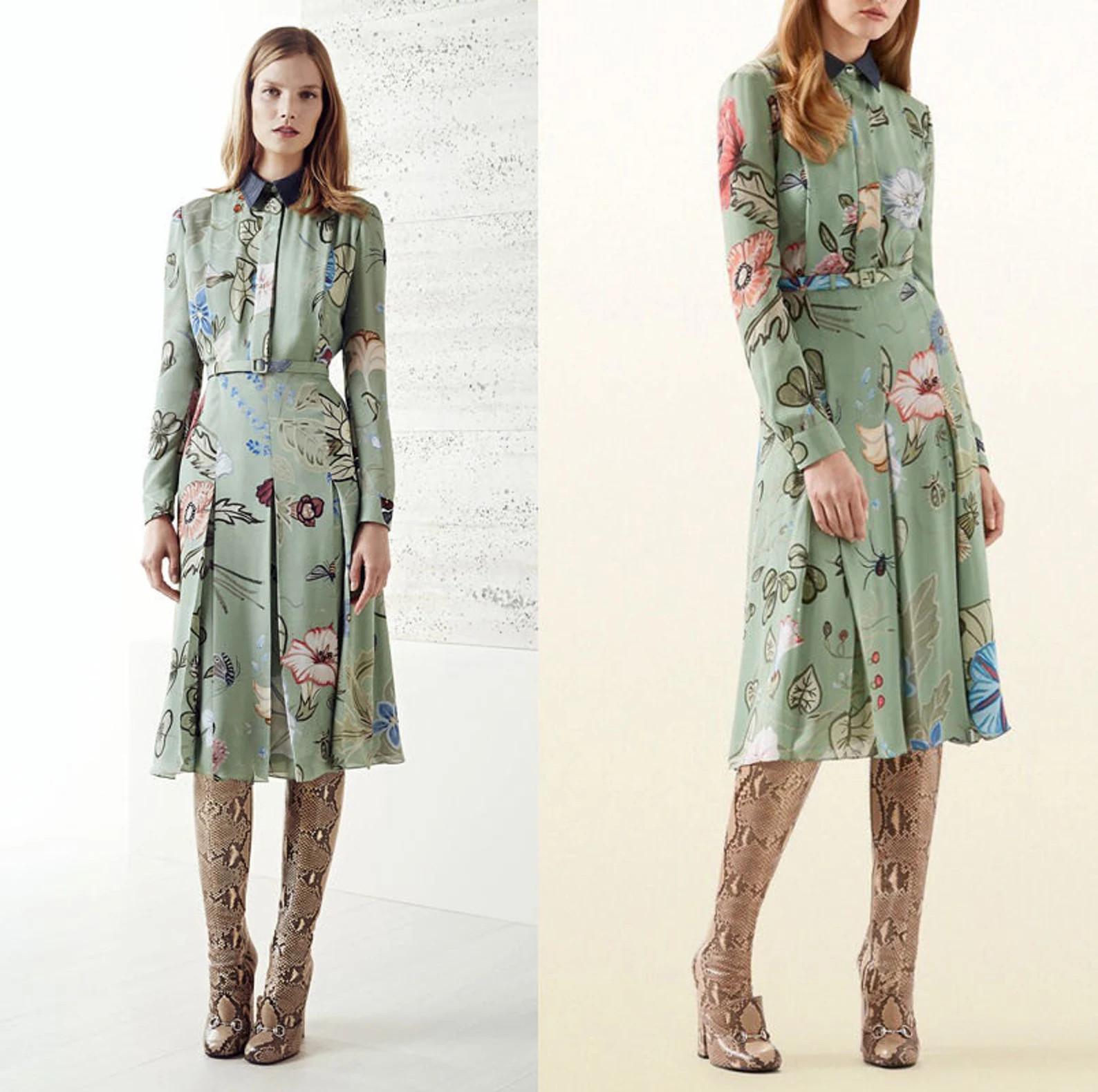 Vintage 70′ Italian Dress Soft Lycra Floral Print Size M