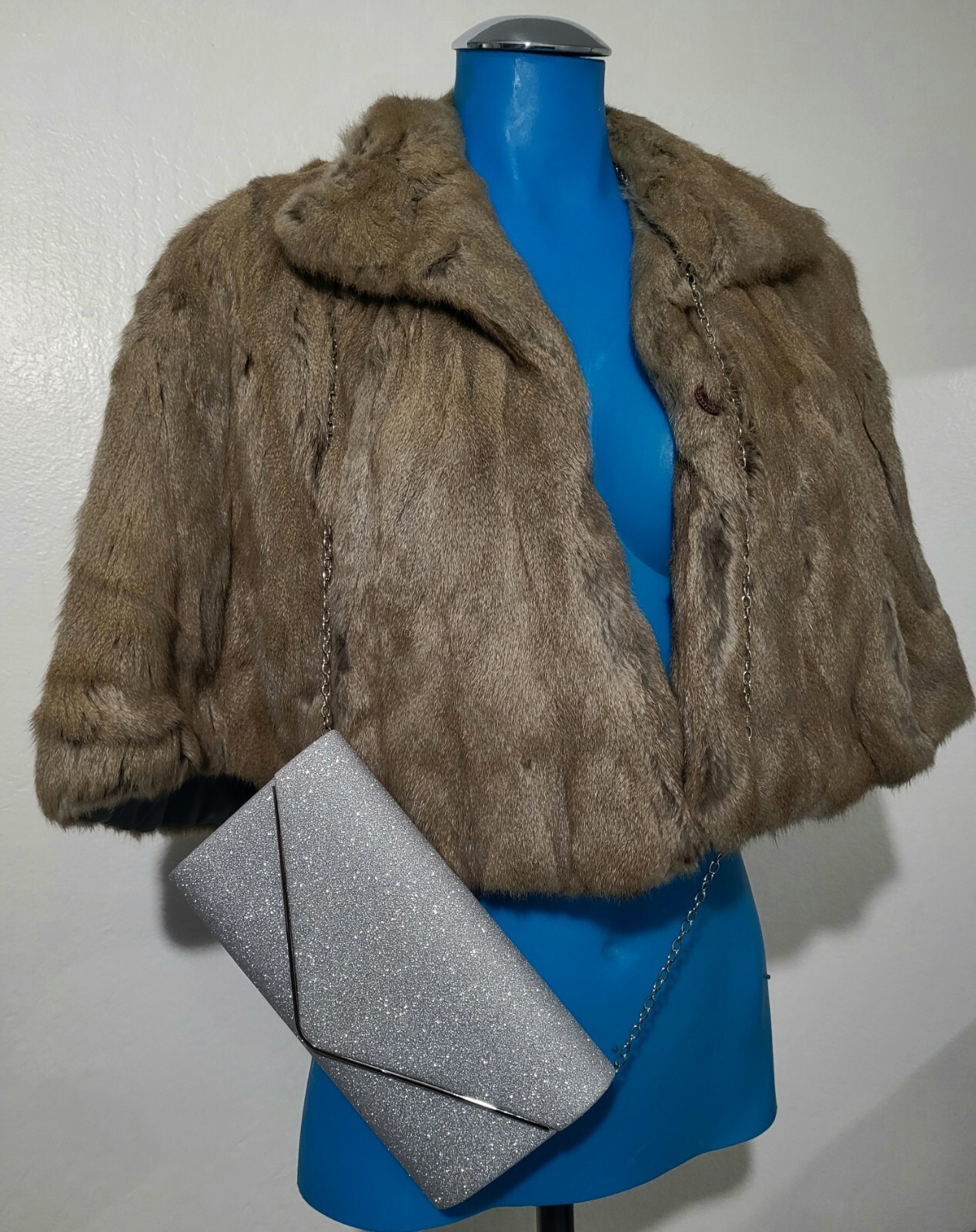 Beautifull Vintage Mink Genuine Cape Capelet Stole Brown Size M Bullock’s Furfs