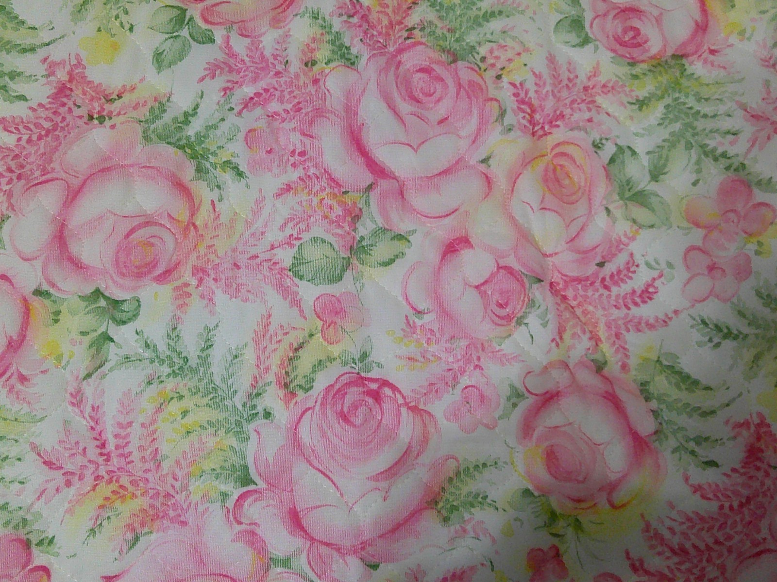 NOS New With Tag Vintage 60s/70s MOD Pink Rose Floral Quilted House Coat Dress S