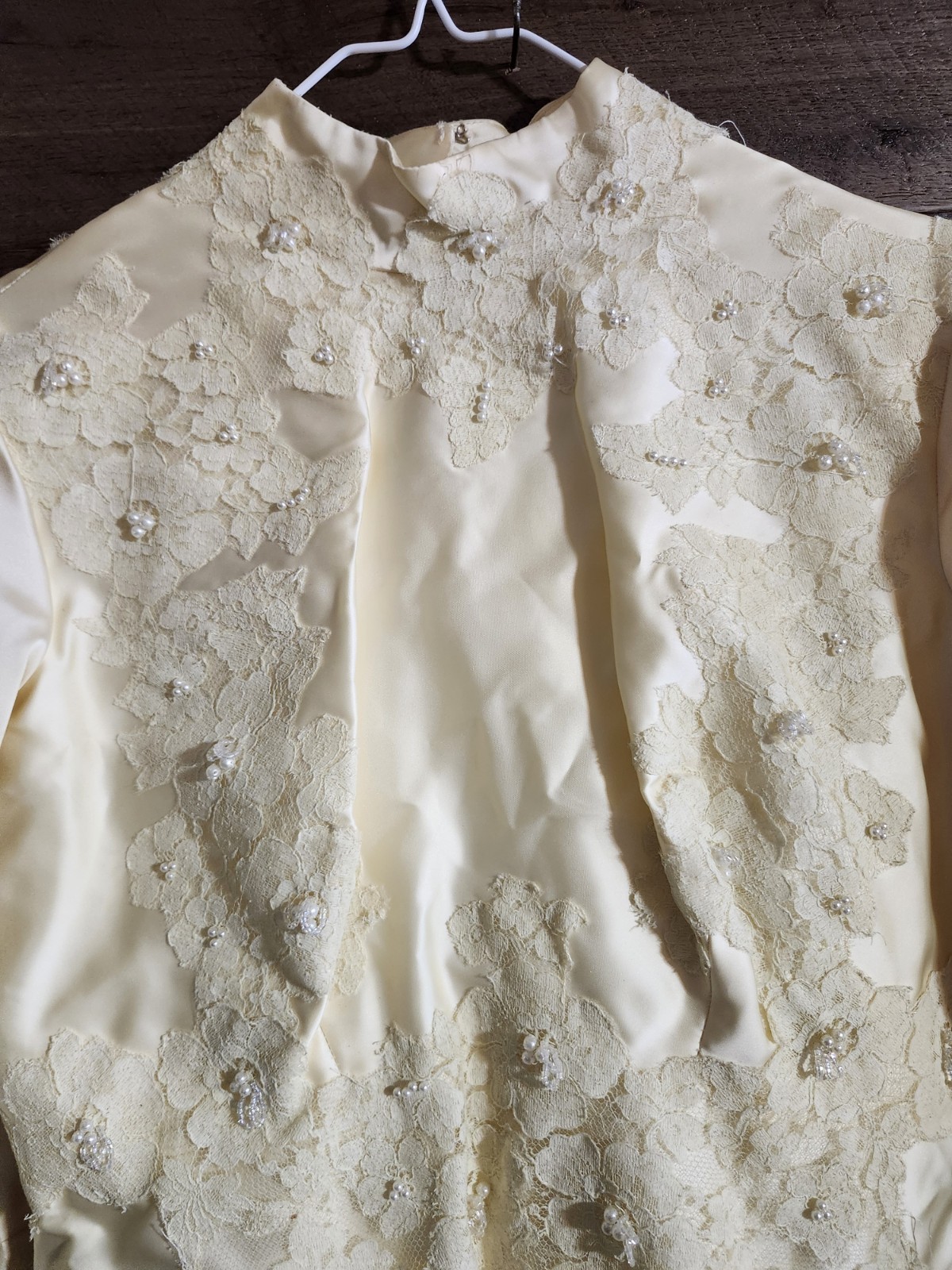 Neusteters Vintage Long Ball Dress. Hand Stitched Pearl And Lace Details. Size S