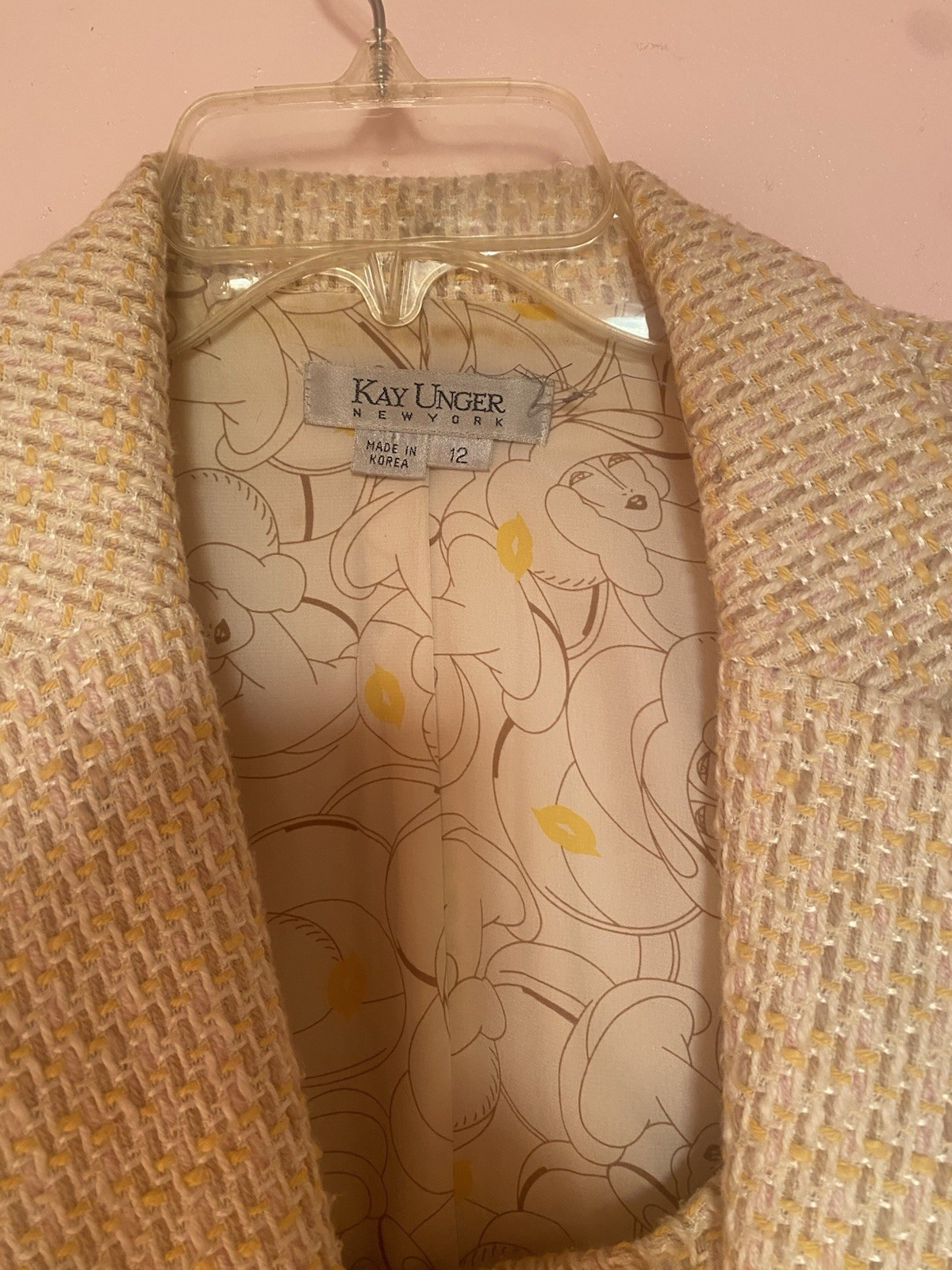 Vintage Kay Unger NY Skirt Suit Women Sz 12 Cotton Blend