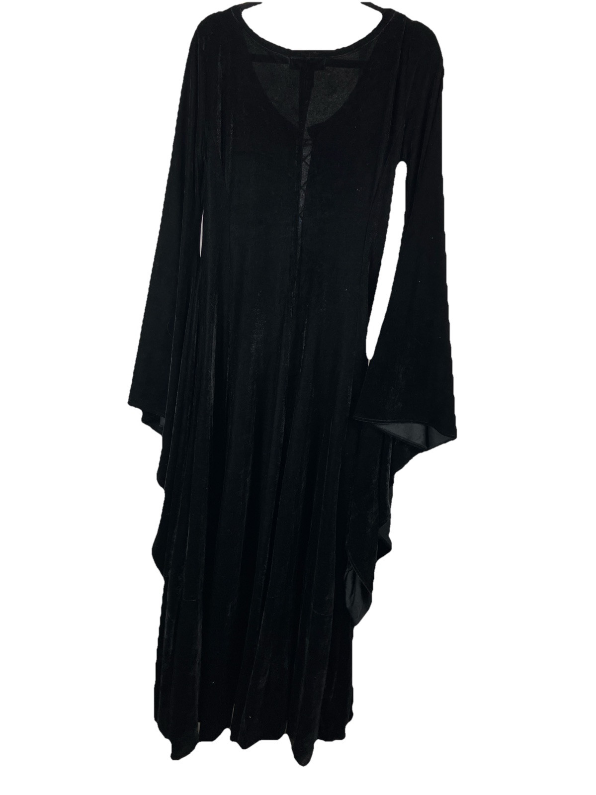Vintage pyramid collection witchy corset wide sleeve goth dress stretch velvet