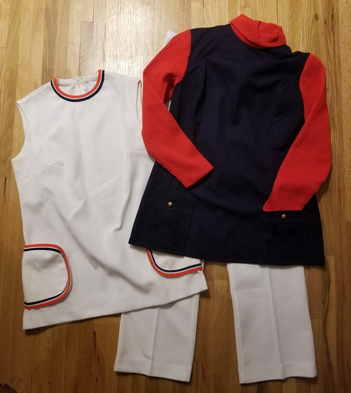 Vintage 1970s Sears/Montgomery Wards Size 16 Womens 3 Pc Set Red White & Blue