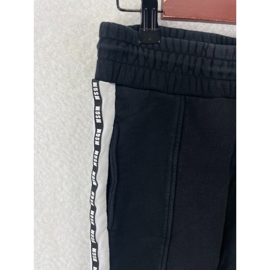 MSGM Side Logo Tape Jogger Sweatpants Womens Size S Black Track Pants Casual