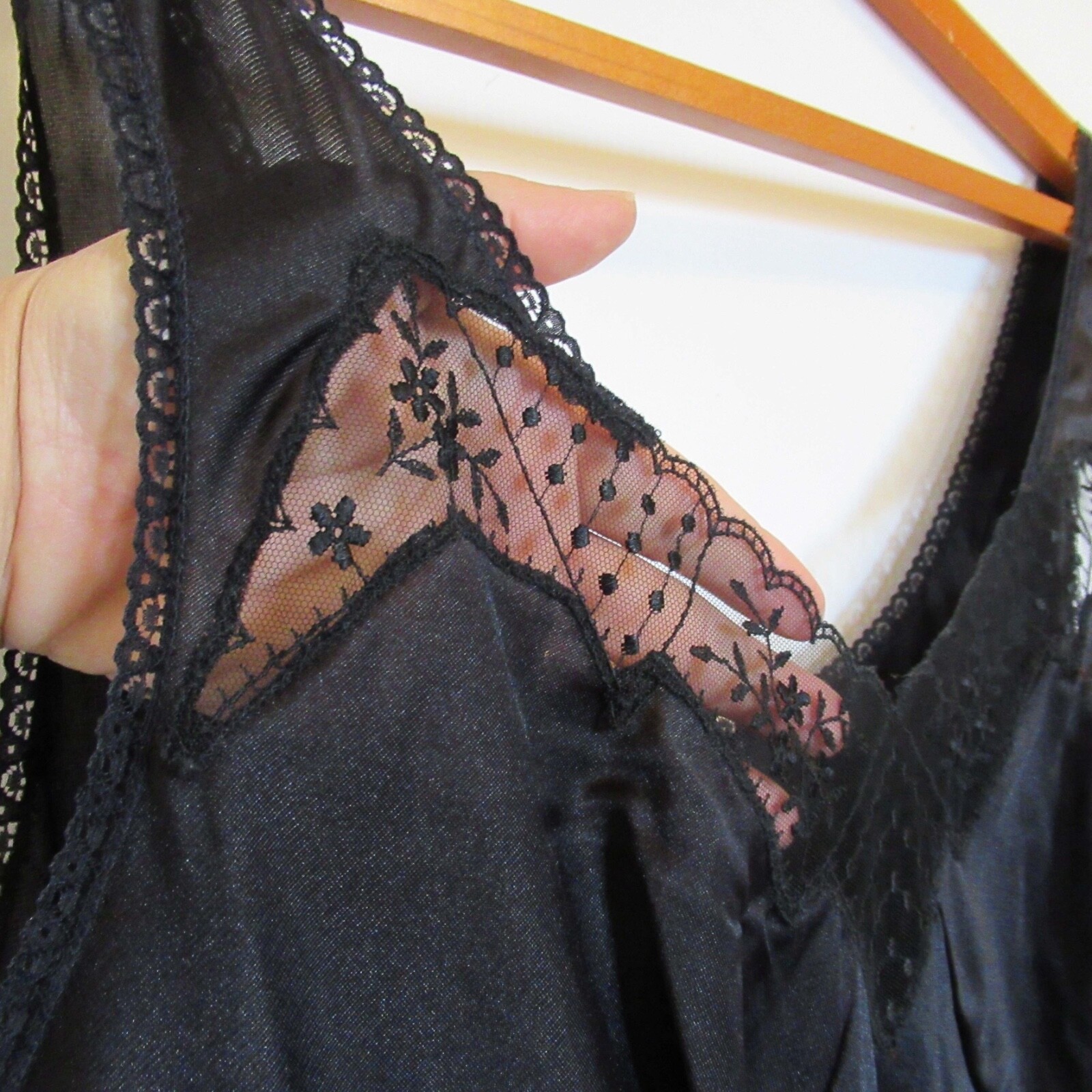 Vintage Nicoletta Slip Dress Womens IT 48 US Large Black Babydoll Lingerie BOX
