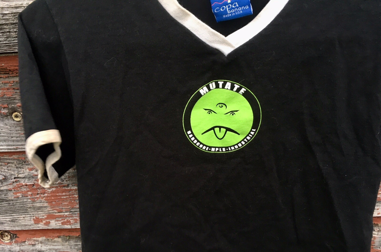 VTG 1990s MUTATE T-Shirt Crop Top Hardcore Mpls Industrial Mr YUK I F*** Your BF