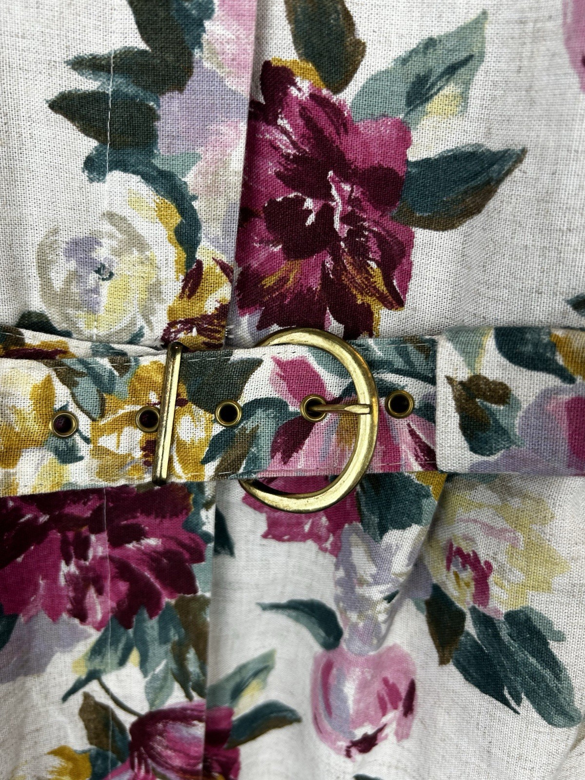 Vtg 80s Dress Womens 12 Floral Union Label Cotton Cottage Core Tea