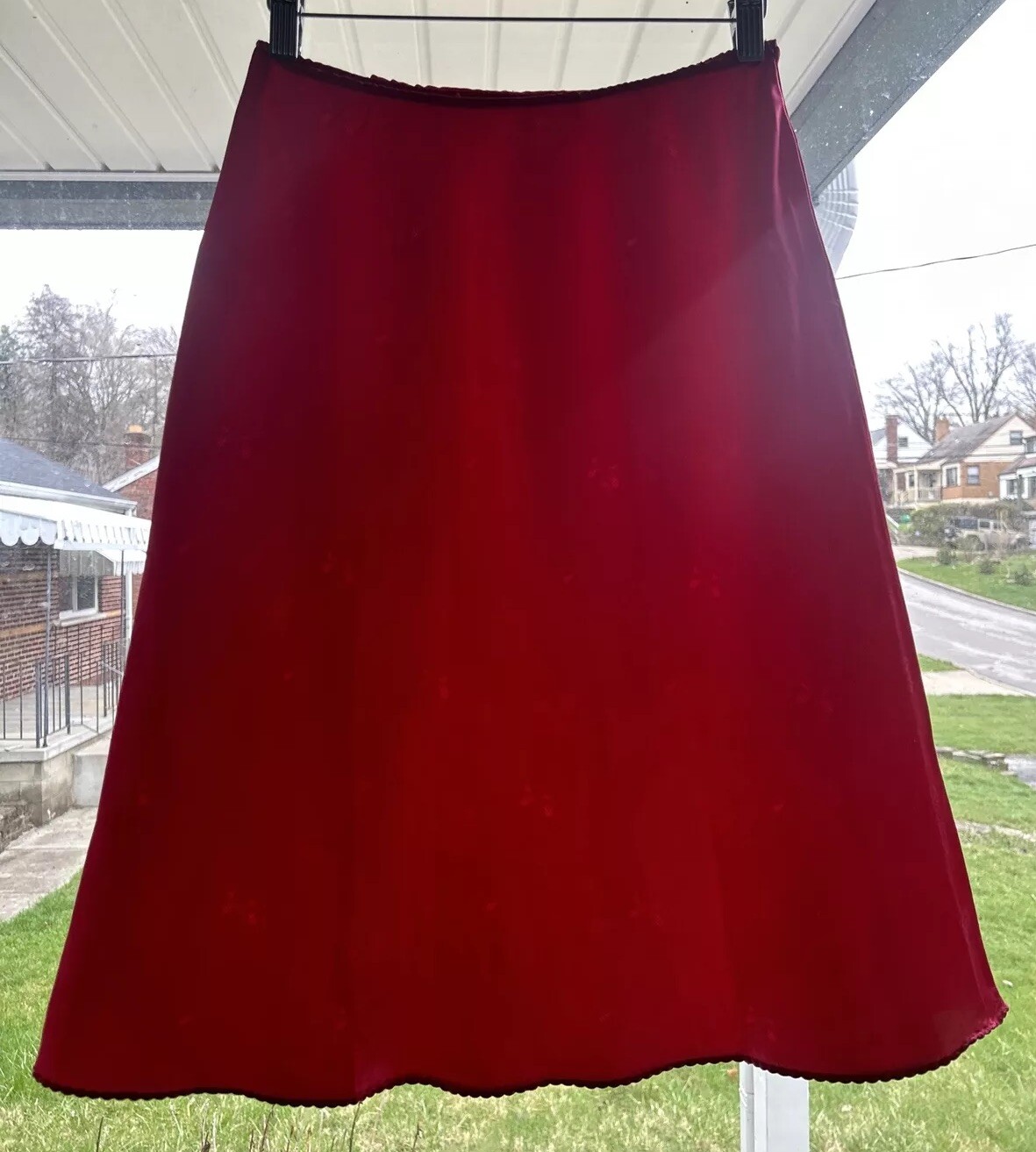Vtg Second Skin Slippery SATIN SLIP Shiny Pink Butterfly Papillon Size M