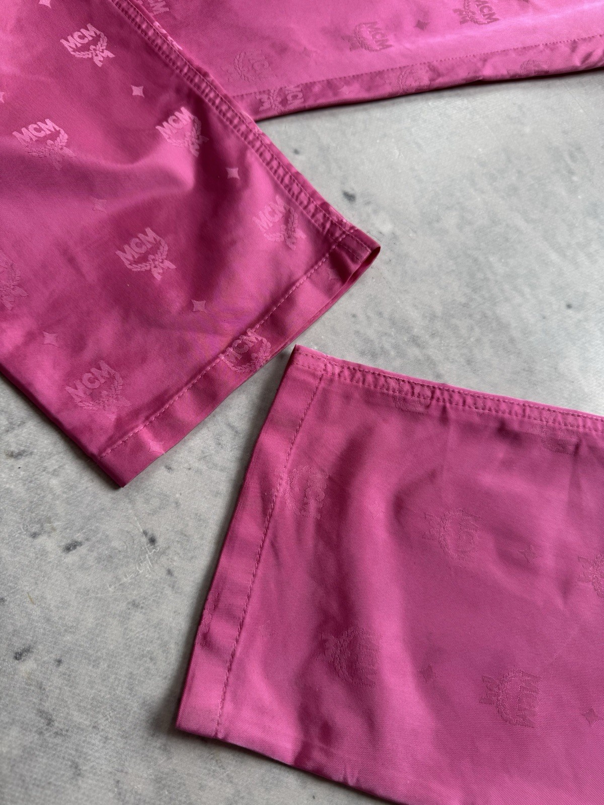 MCM baby Pink Vintage Retro Multilogo Pants Y2K Japanese Style De Luxe