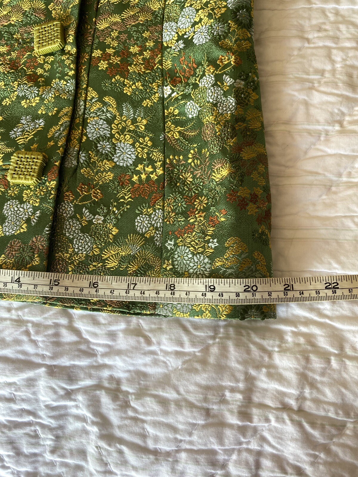 Vintage 1960’s Hand Tailored 2 Pc. Asian Brocade Neru Collar Suit
