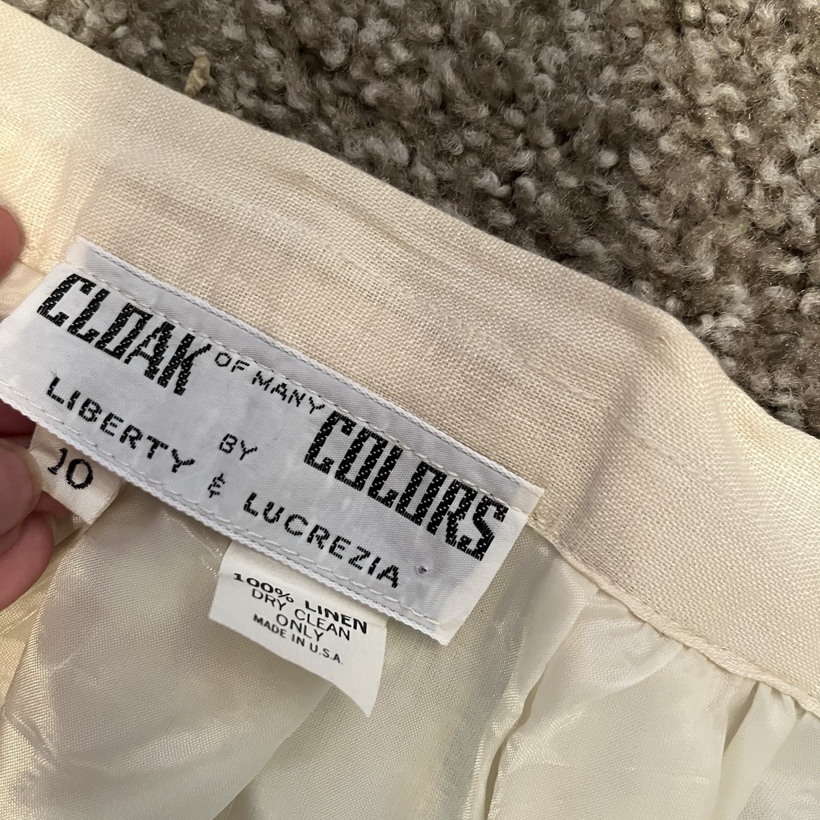 VTG Cloak of Many Colors Women’s 10 Linen Midi Skirt Set Ivory Crochet Victorian