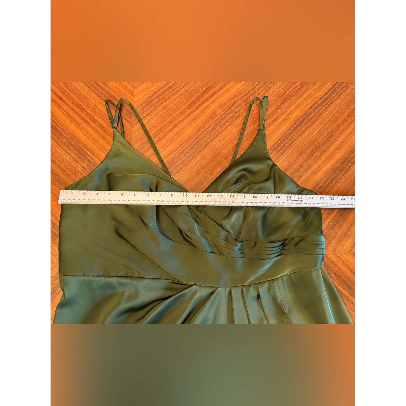 Azazie Olive Green Satin Bridesmaid Dress A22 Formal Gown