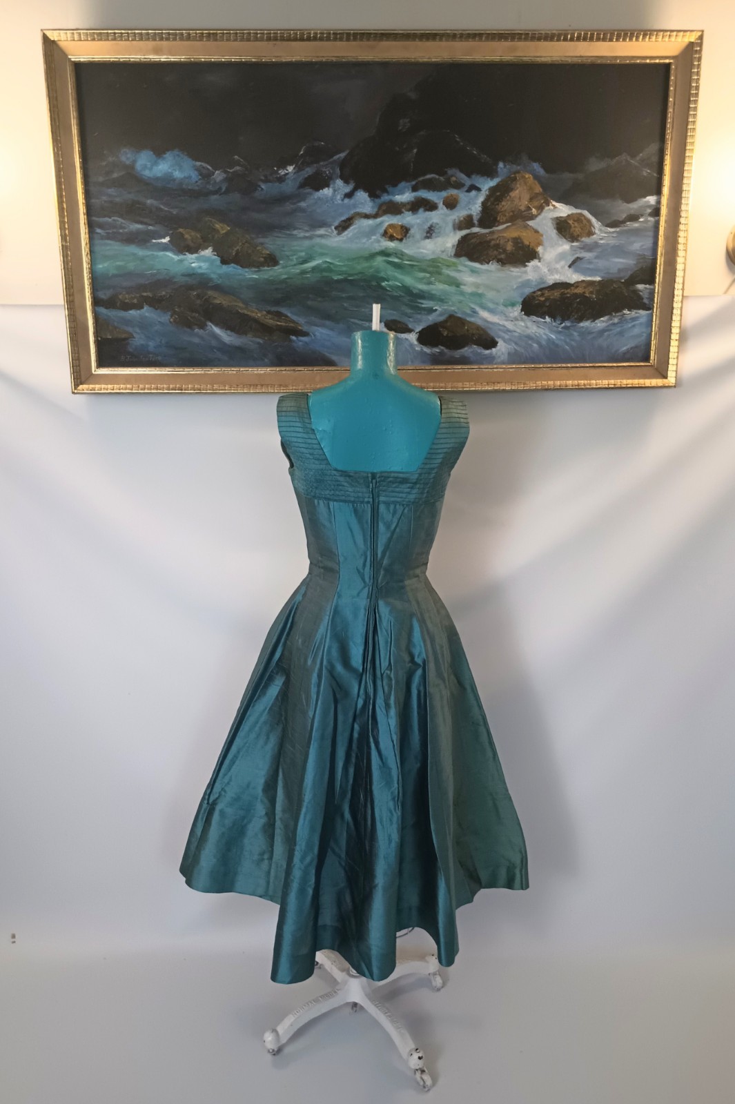 Sandra Sage 1950s Hollywood Silk Evening Dress