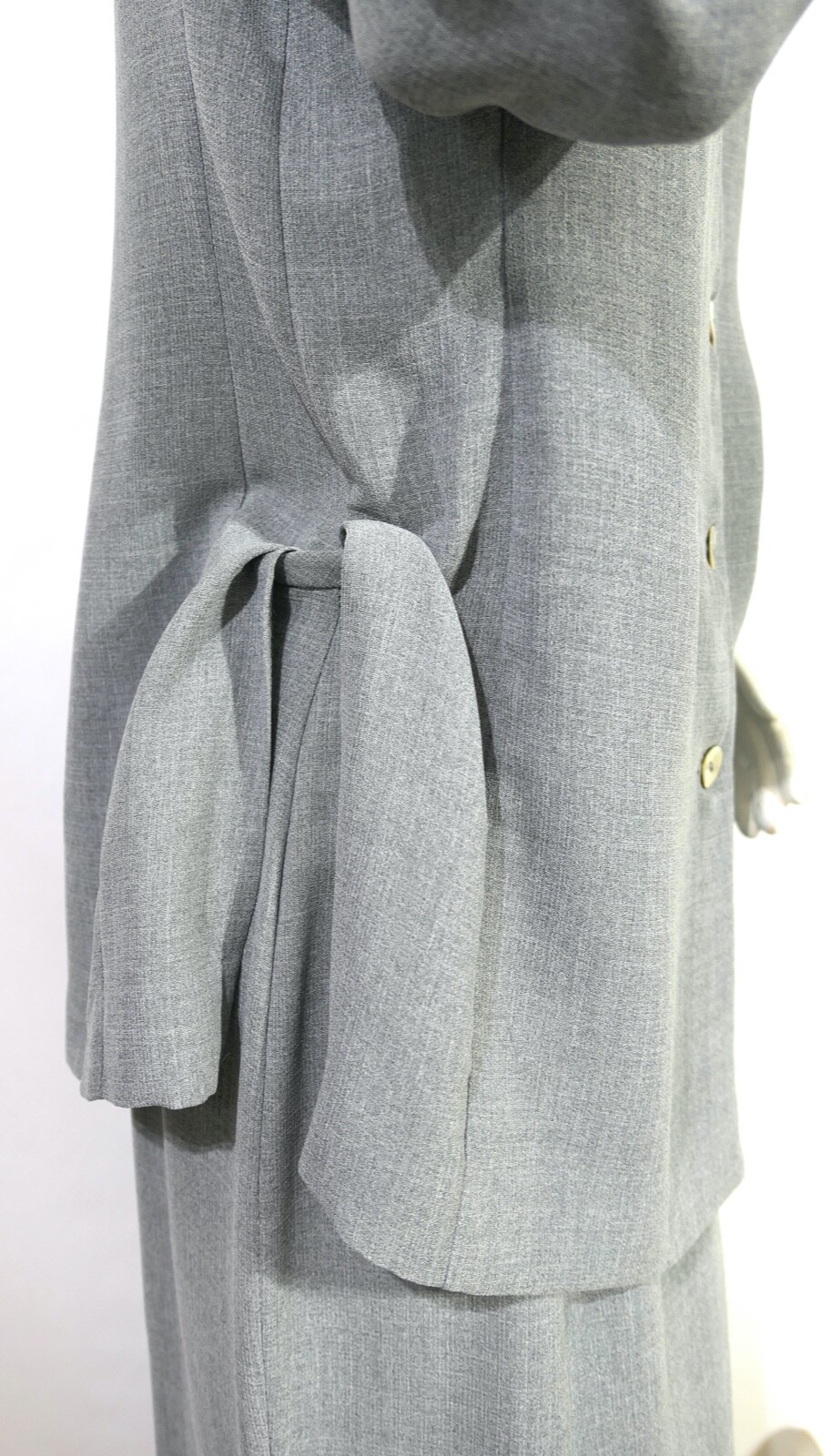 Vintage 90s Fattaneh Bahari Classic Polished Suit Midi Skirt Jacket Soft Gray 8