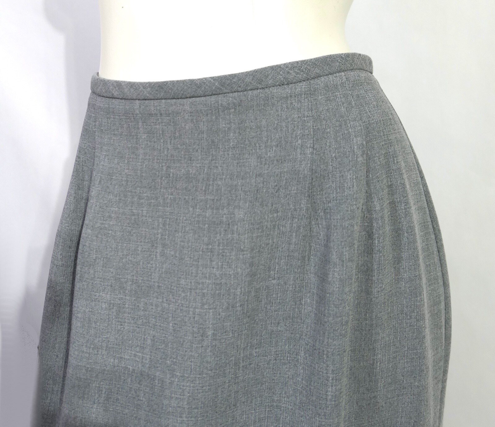 Vintage 90s Fattaneh Bahari Classic Polished Suit Midi Skirt Jacket Soft Gray 8