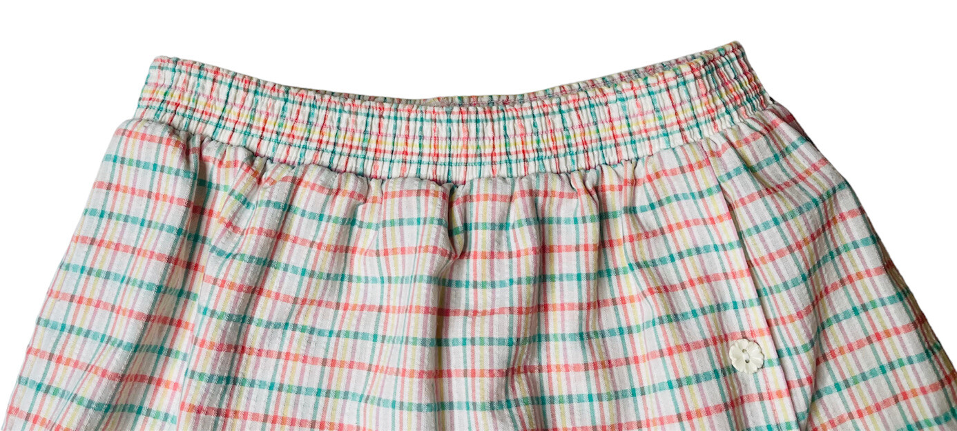 Vintage Womens Cape Cod Sportswear White Plaid Wrap Skort/Skirt & Shirt Set Sz S